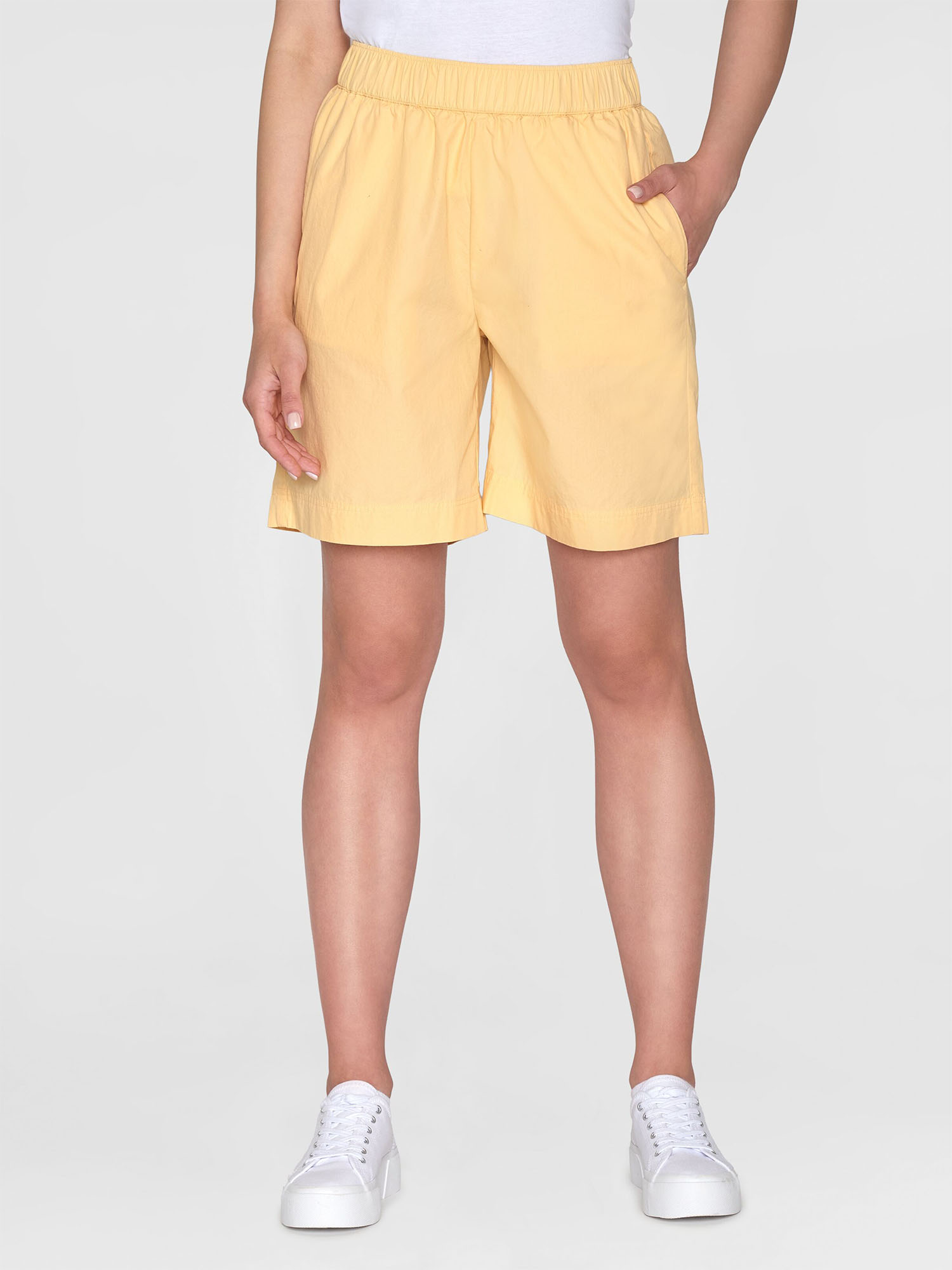 Knowledge Cotton Apparel POSEY Wide Mid-Rise Poplin Bermuda Shorts