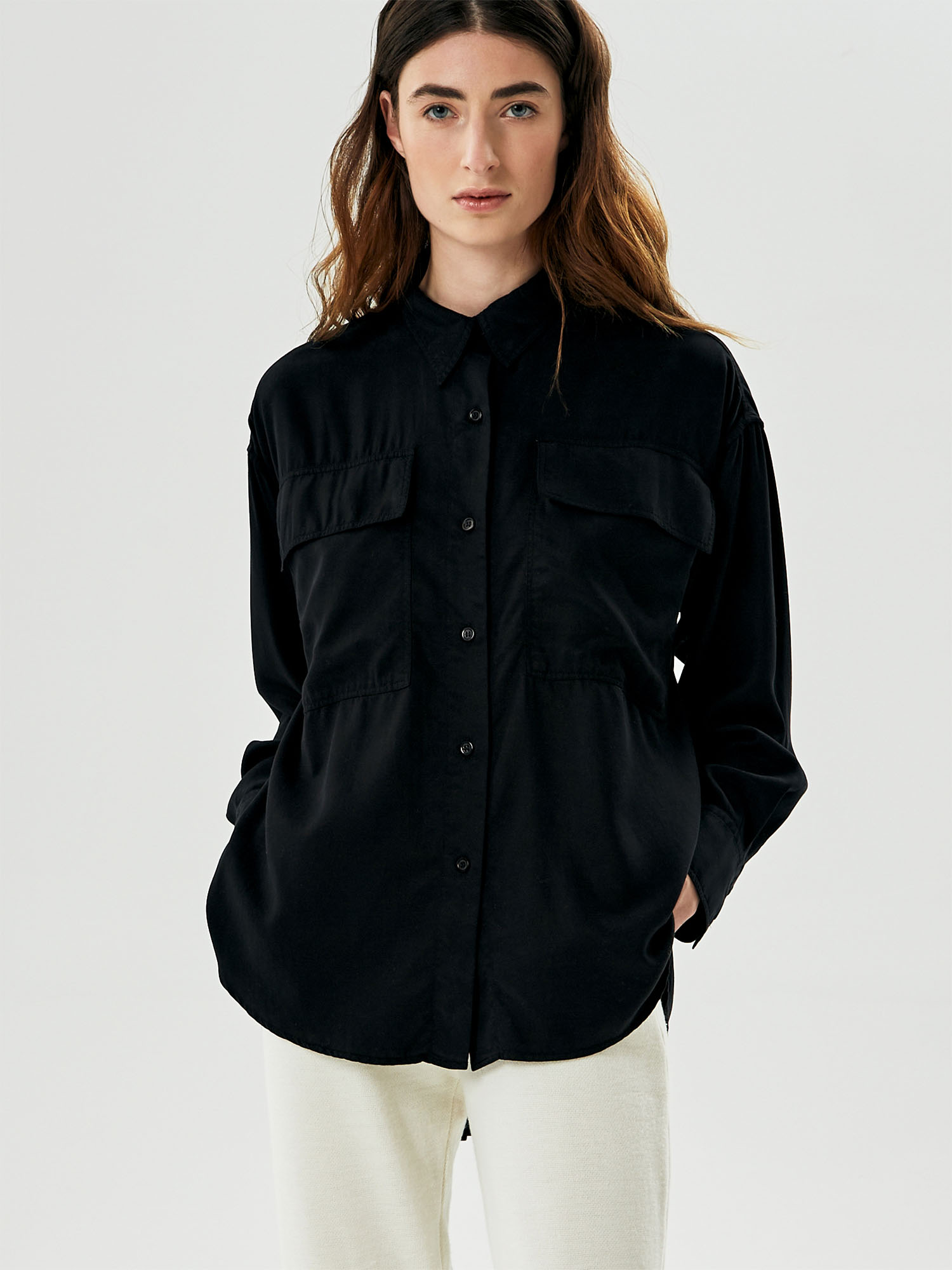 NINE TO FIVE Long Shirt #glenn Black M
