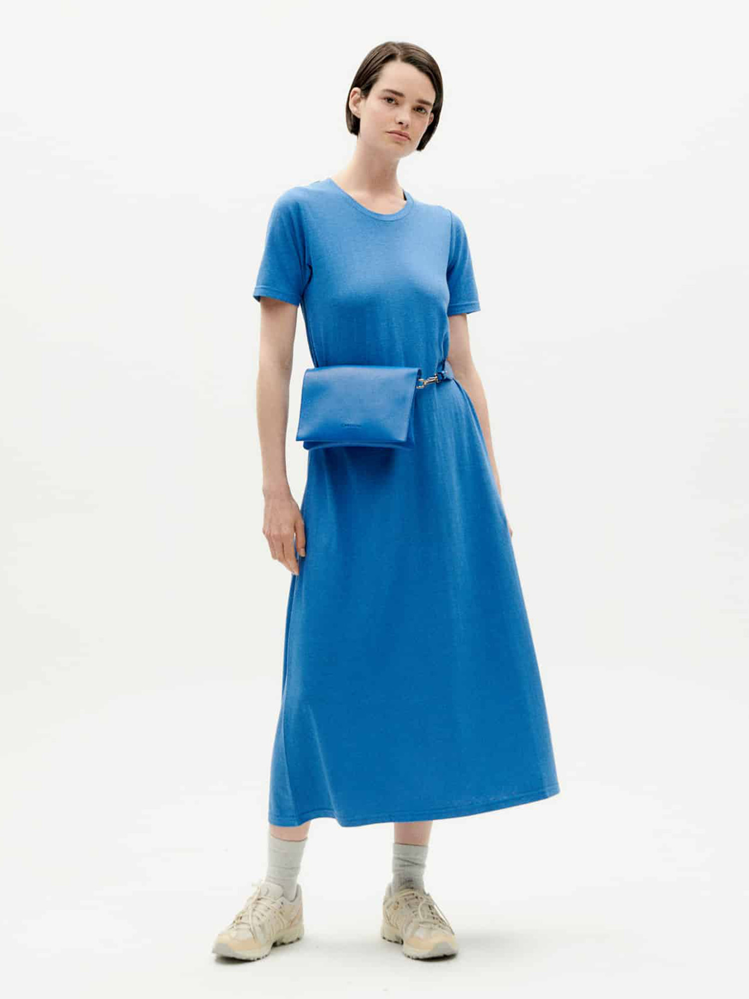 Thinking MU Hemp Oueme Dress Heritage Blue L