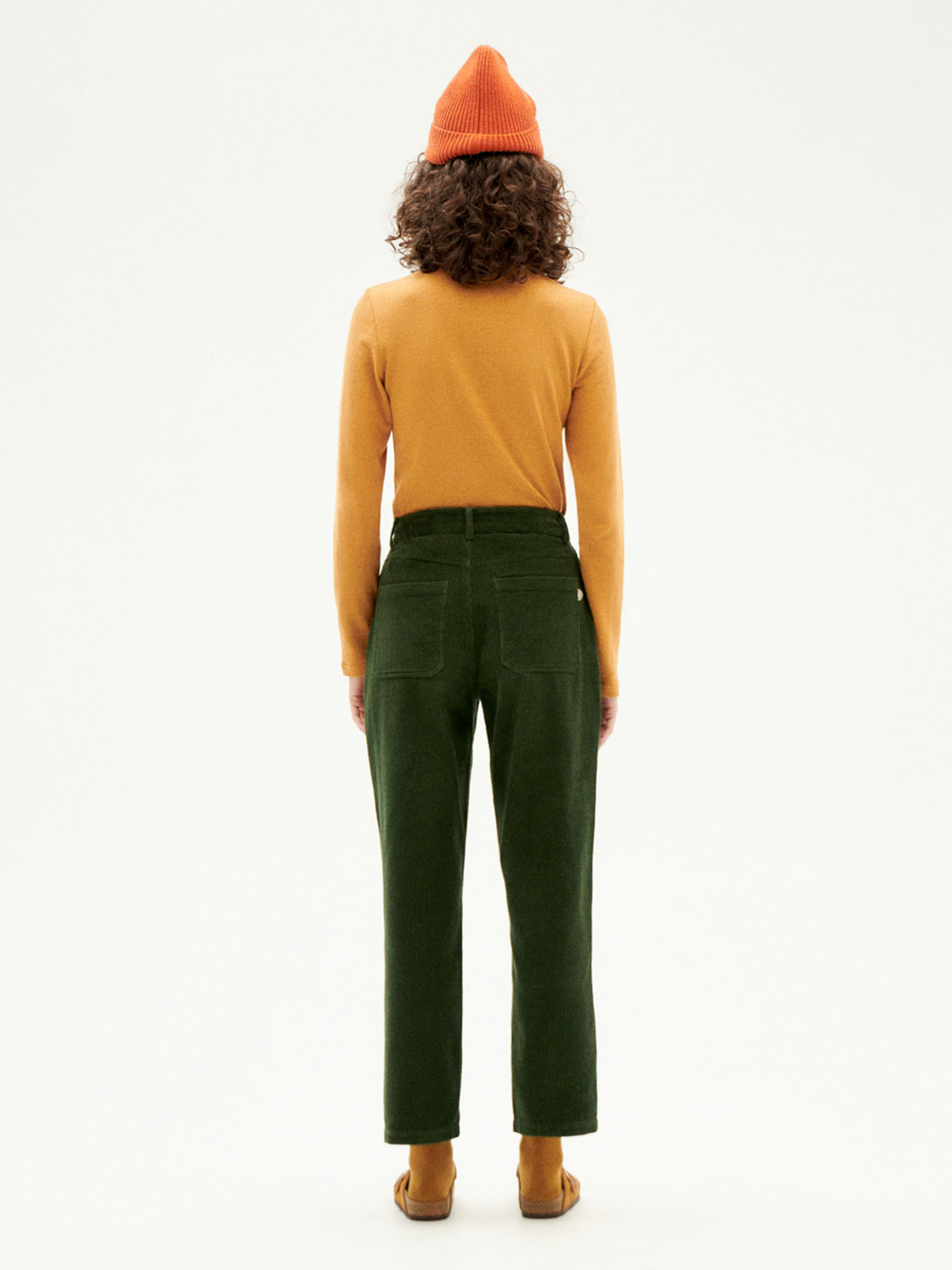 Thinking MU Corduroy Nele Pants Bottle Green 44