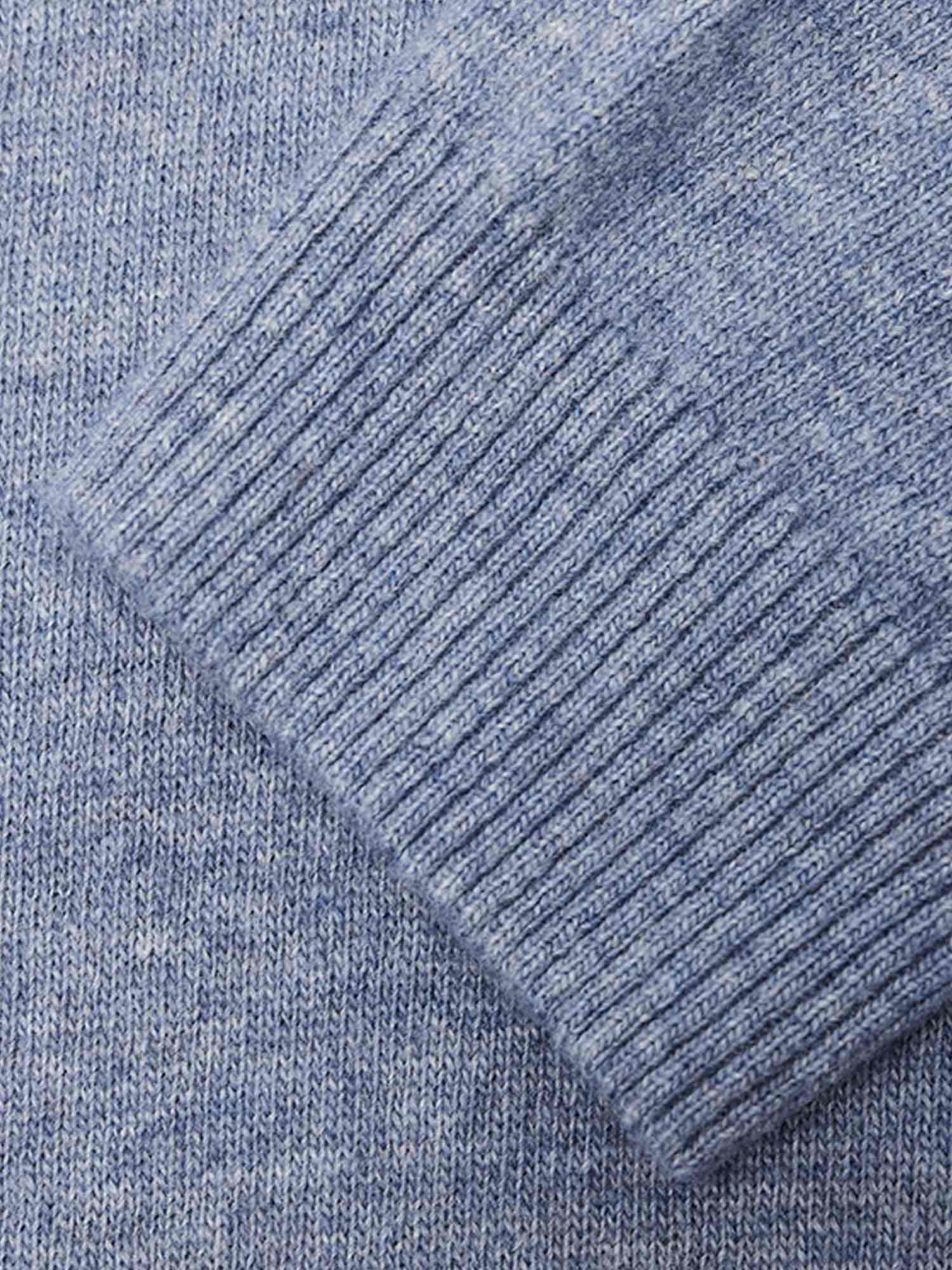 Knowledge Cotton FIELD o-neck knit blue fog XL