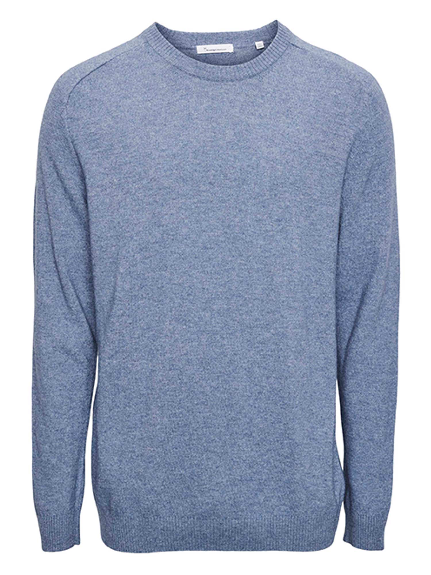 Knowledge Cotton FIELD o-neck knit blue fog XL