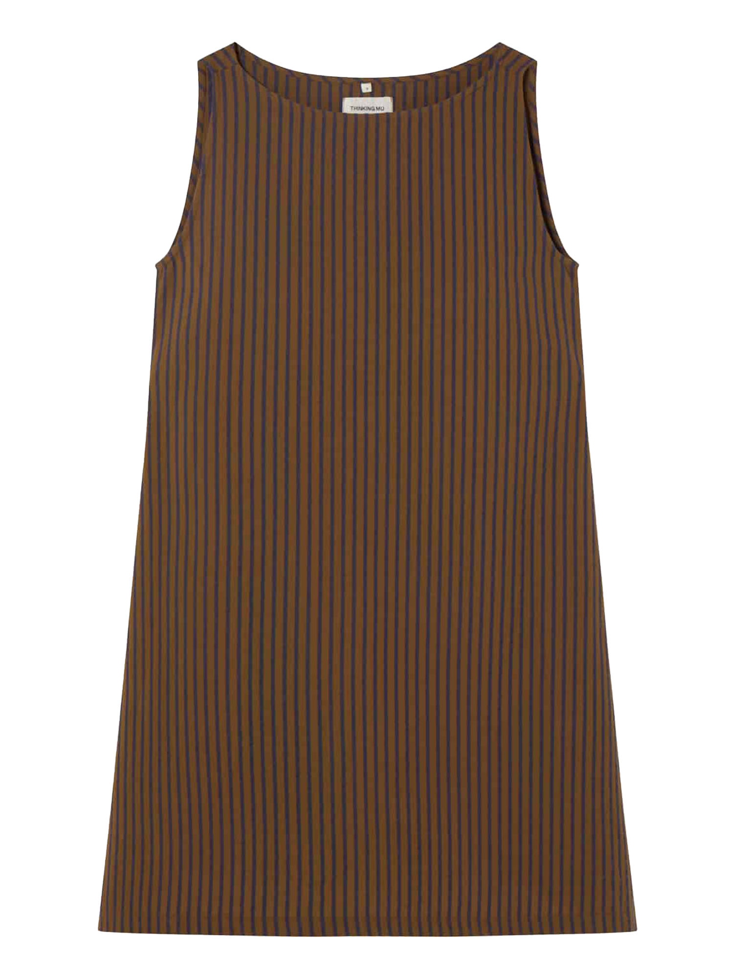 Thinking MU Cecile Dress Brown Stripes L