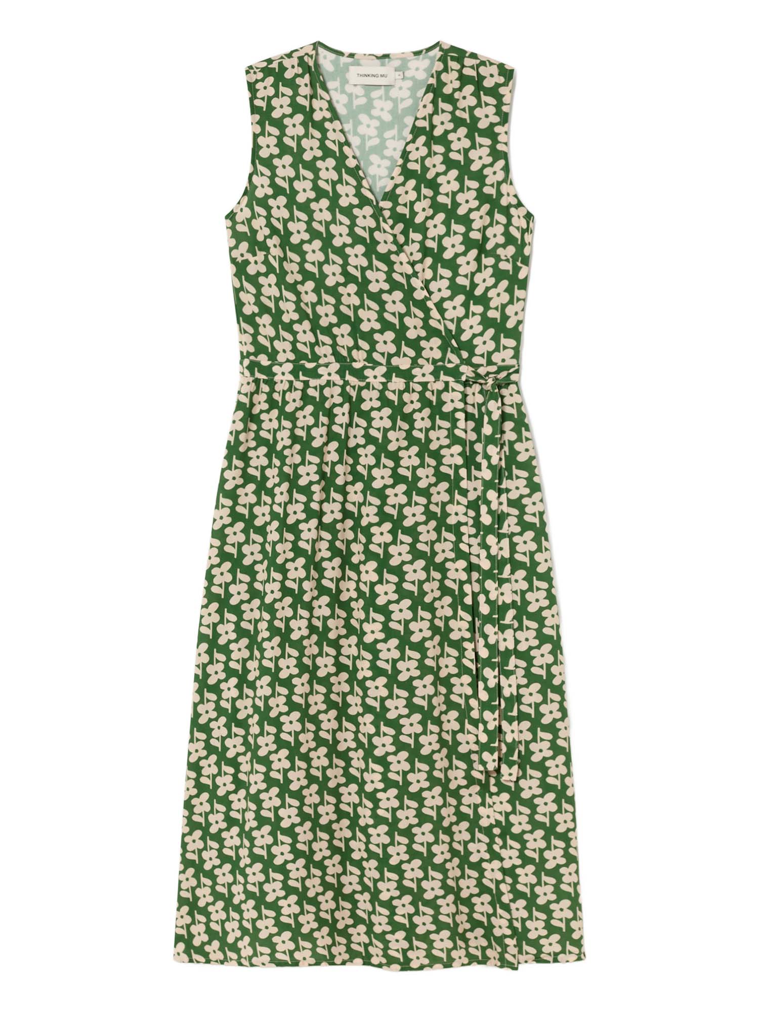 Thinking MU Amapola Dress Green Flower L