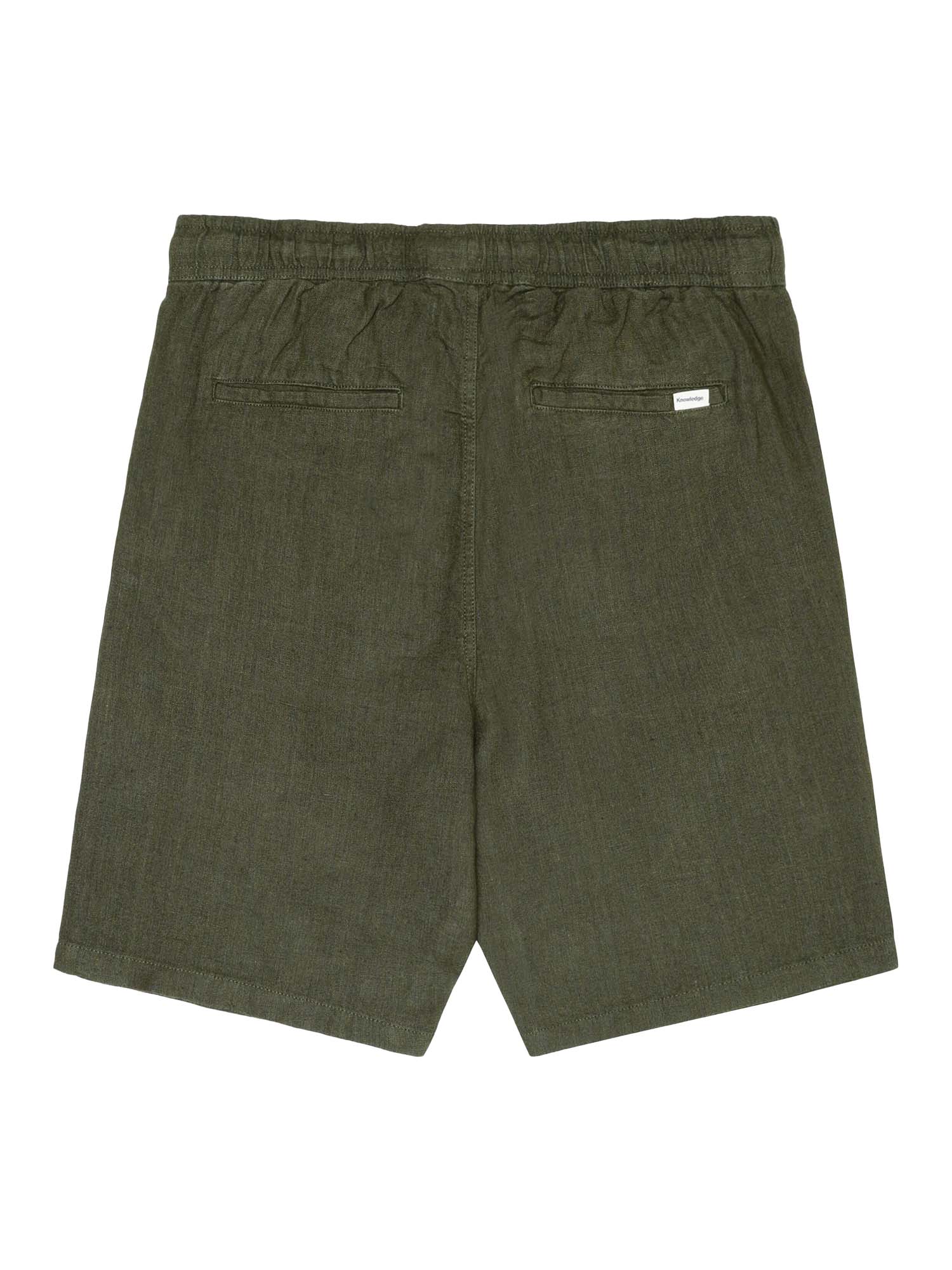 Knowledge Cotton Apparel Loose Linen Shorts Burned Olive M
