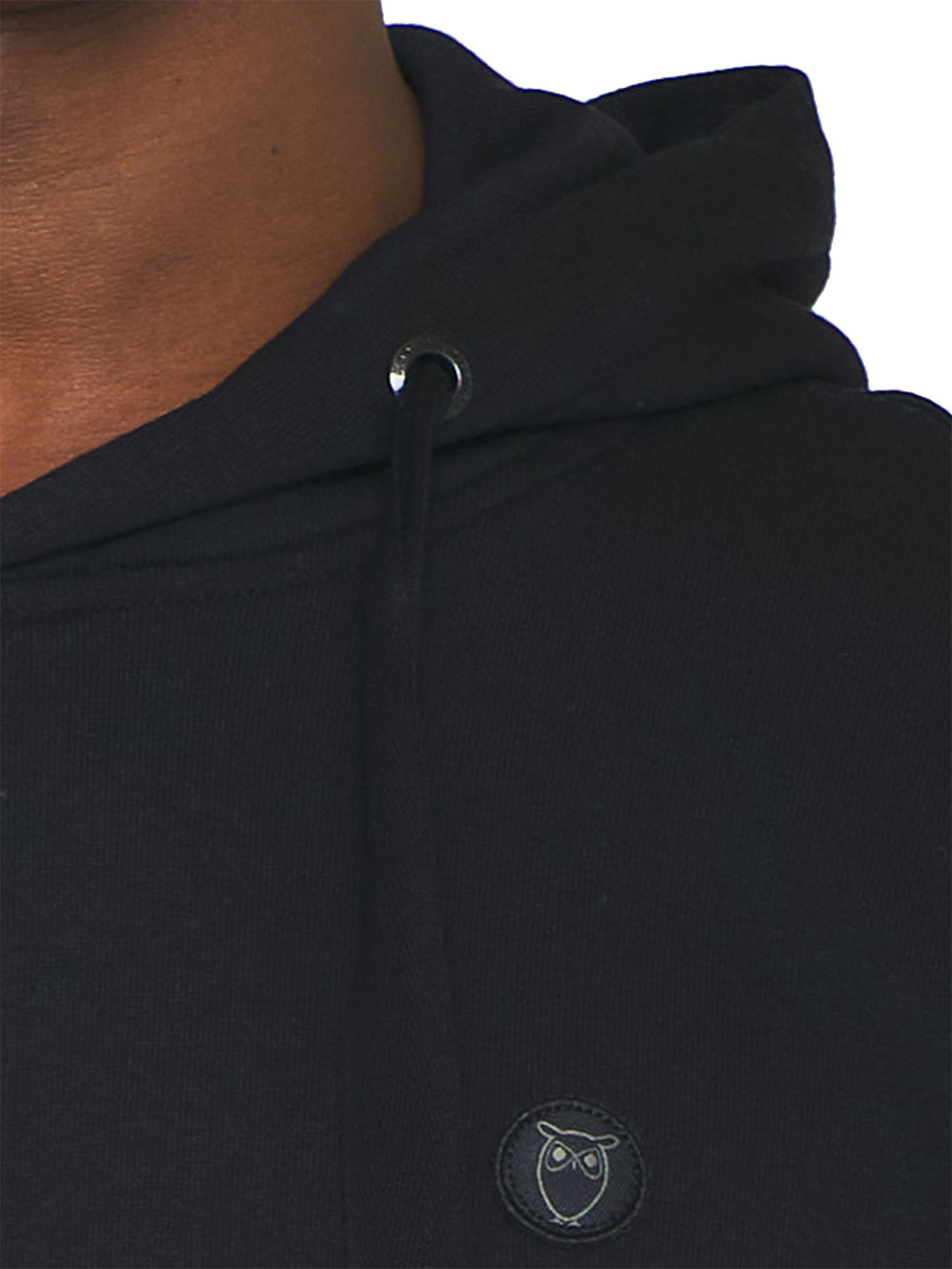 Knowledge Cotton Apparel ARVID basic hood badge sweat Black Jet XXL