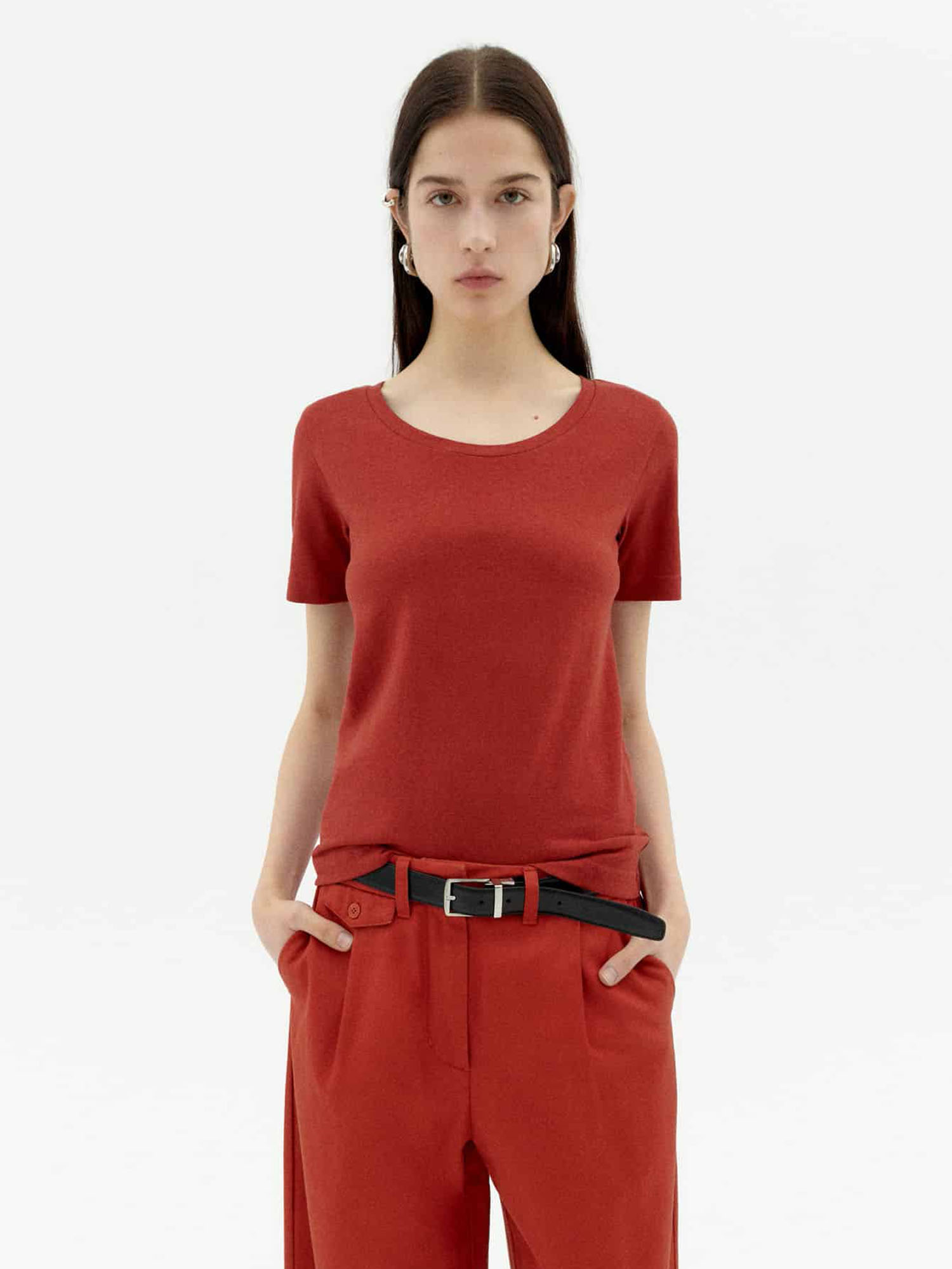 Thinking MU Hemp Cassia Tee Orangered XS