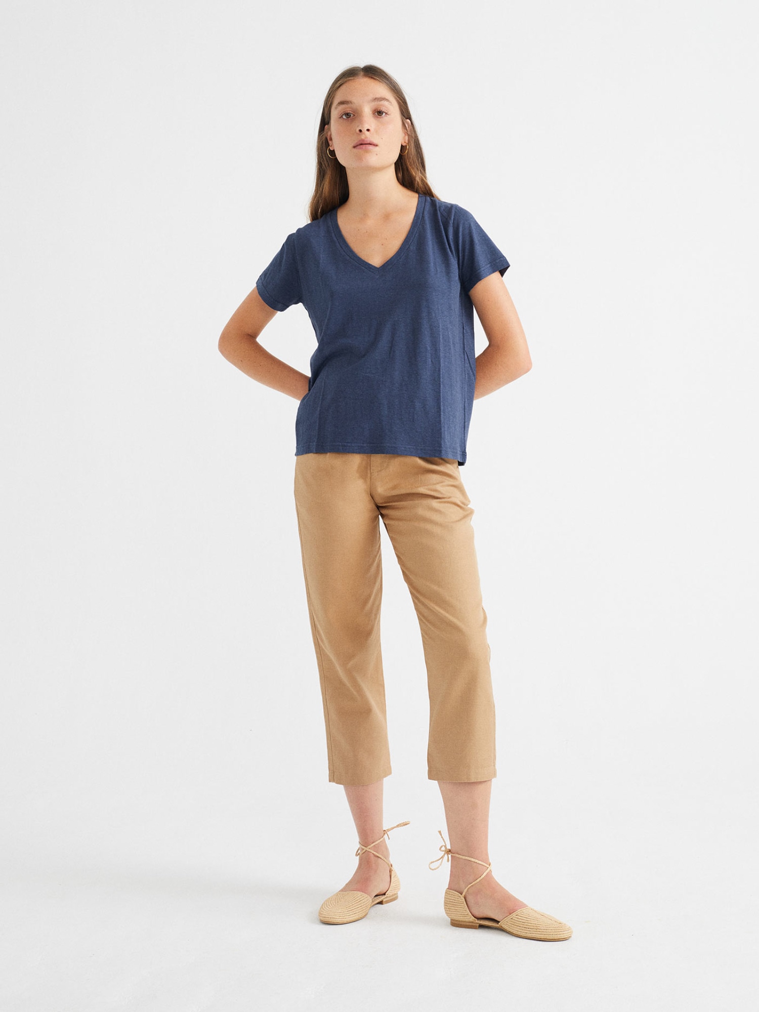 Thinking MU Hemp Clavel T-Shirt Navy S