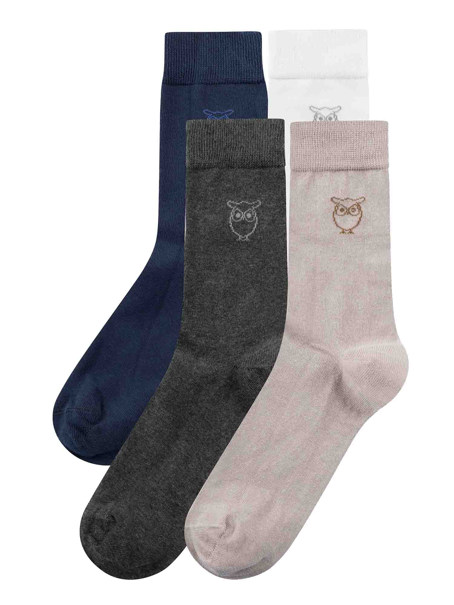 Knowledge Cotton Apparel 4-Pack solid Socks Light Feather Gray 43-47
