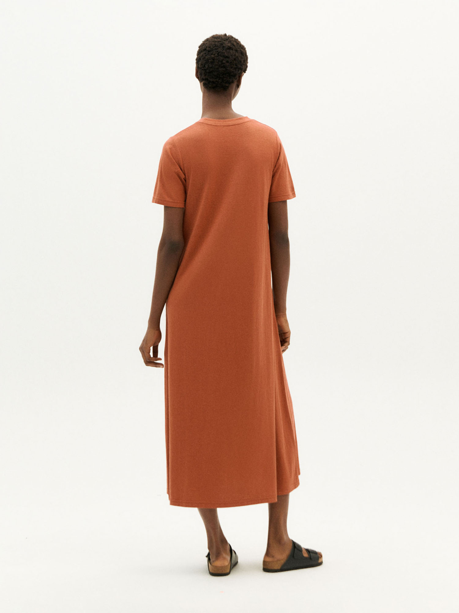 Thinking MU Hemp Oueme Dress Clay Red XL