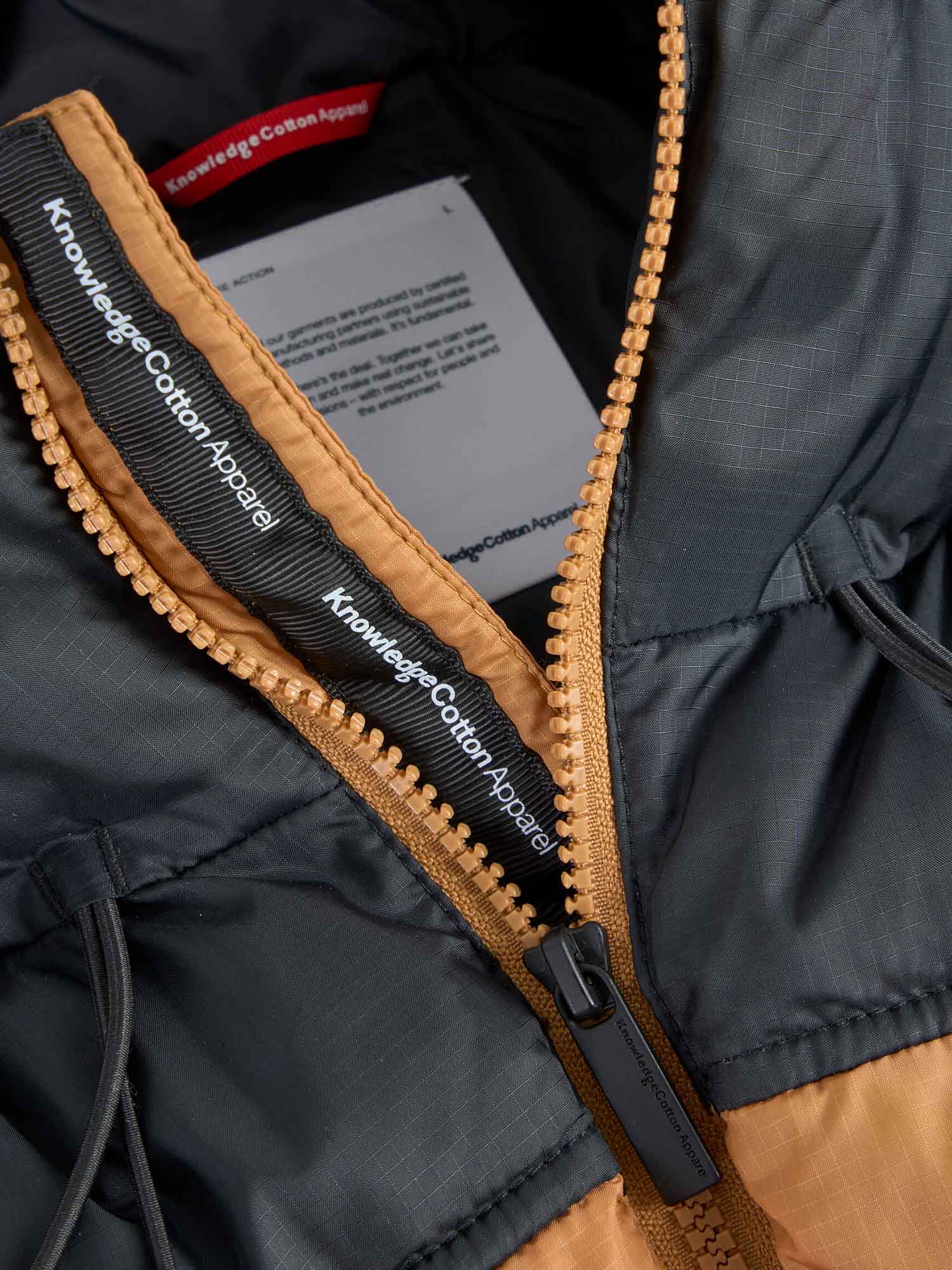 Knowledge Cotton Apparel Puffer Color Blocked Jacket Brown Sugar XL