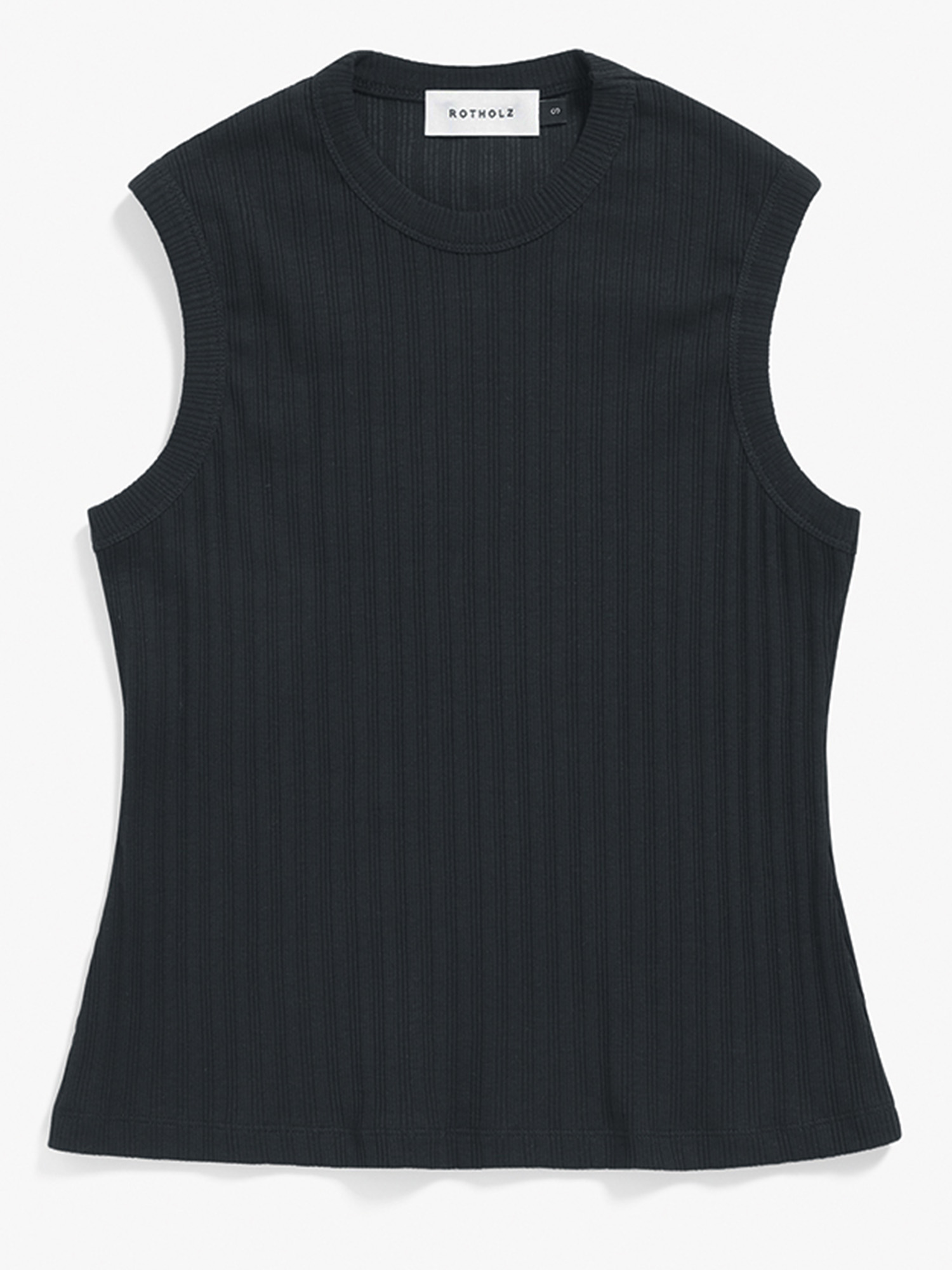 Rotholz Ribbed Singlet True Black L