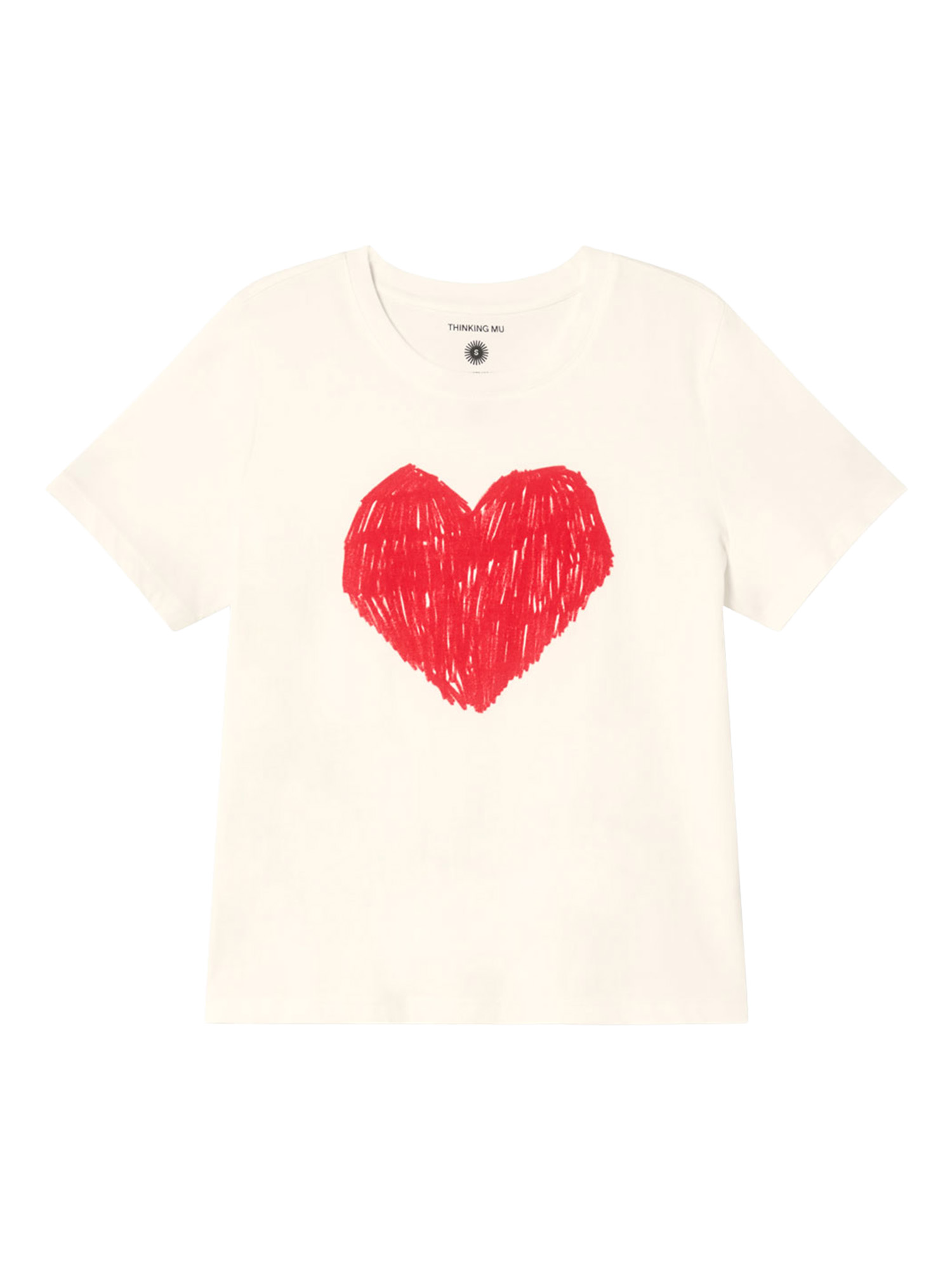 Thinking MU Heart Ida T-Shirt White Heart M