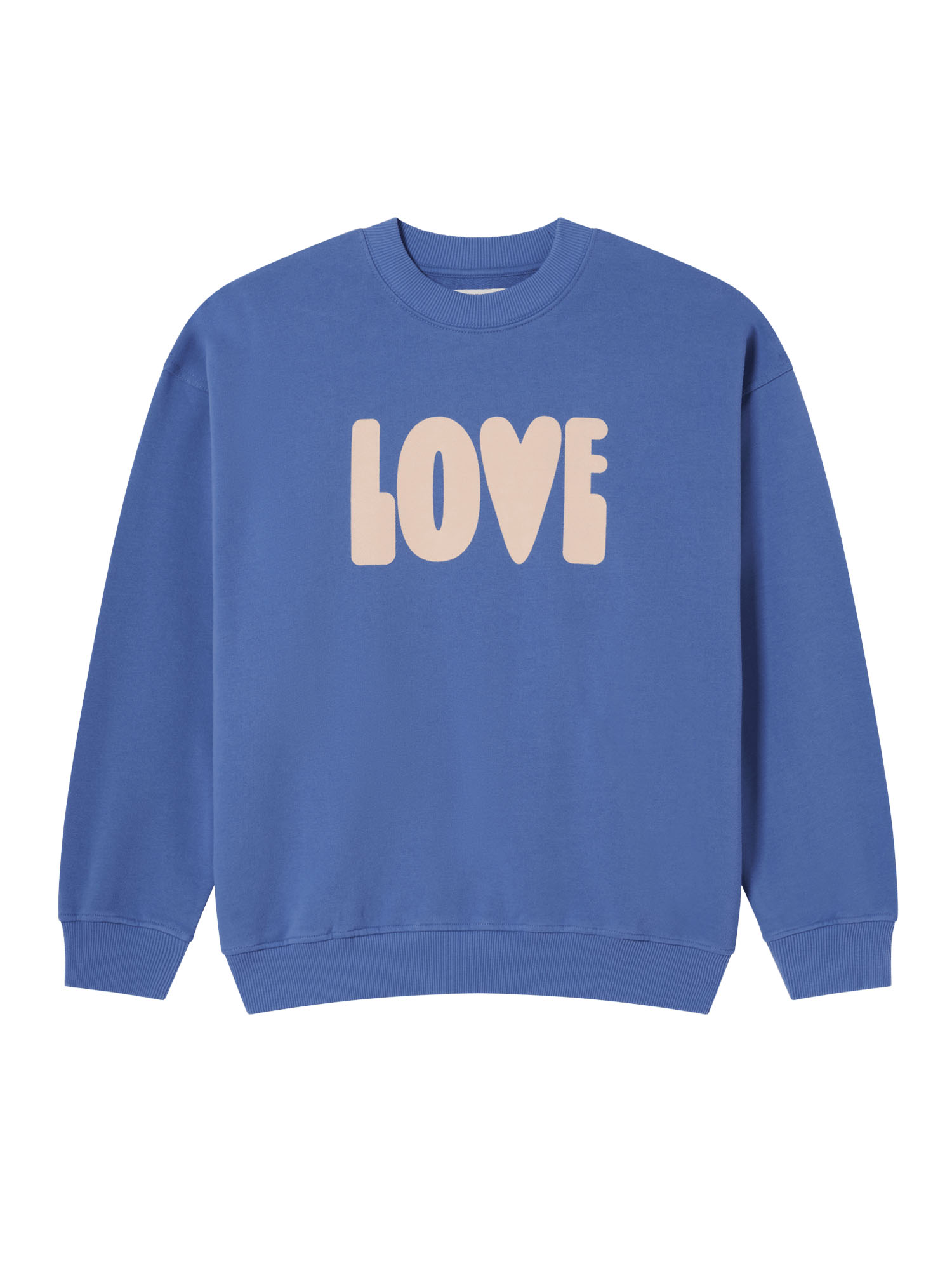 Thinking Mu Love Sweater Ecru Heritage Blue L