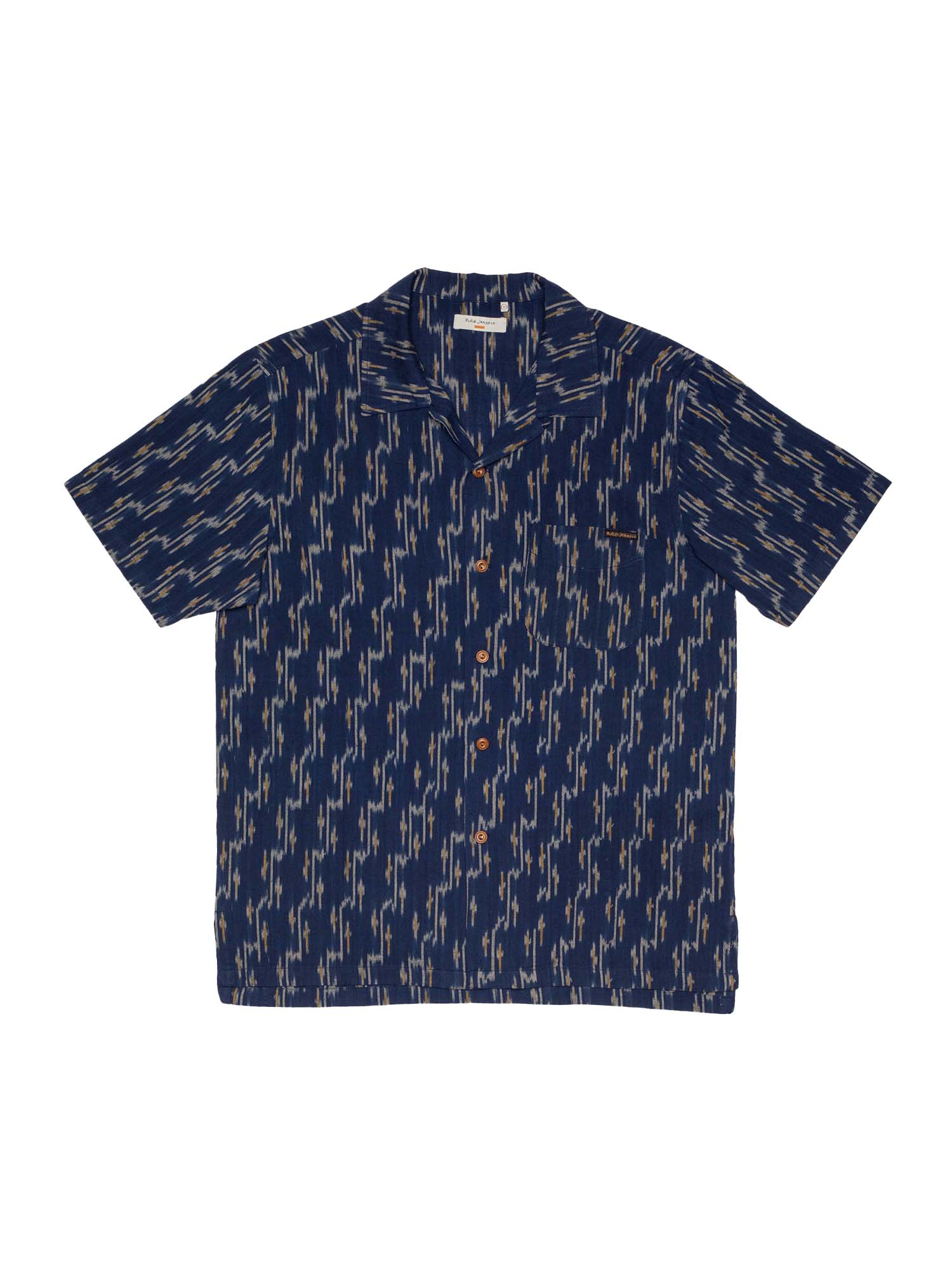 Nudie Jeans Arvid Ikat Shirt Blueberry L
