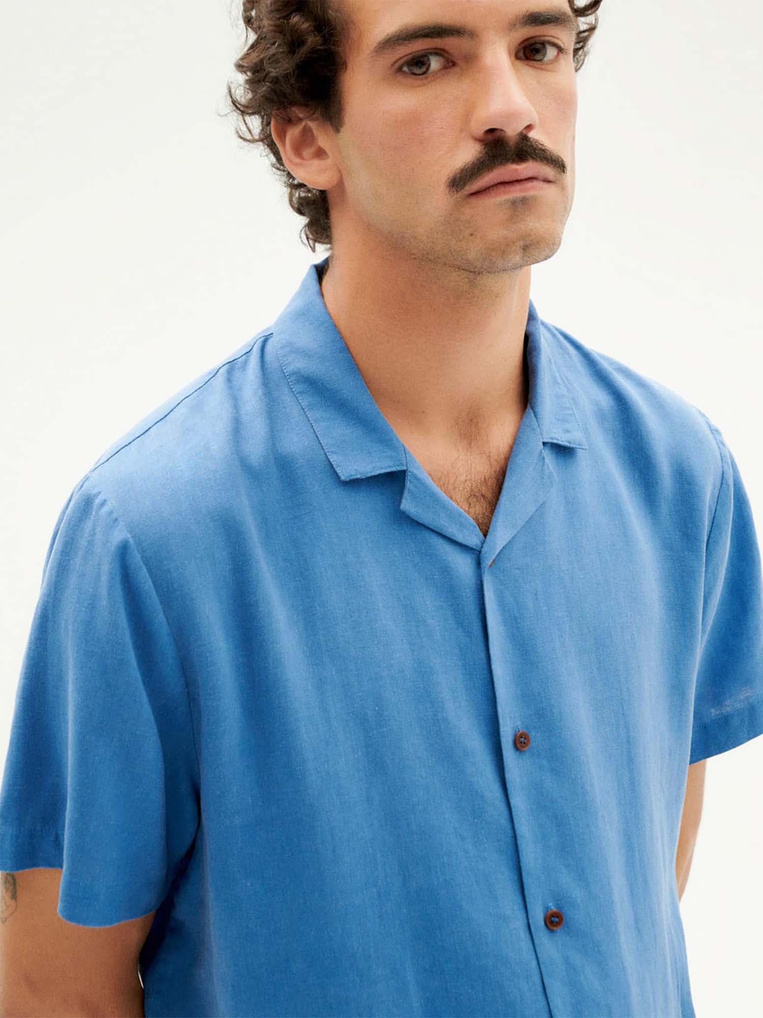 Thinking MU Hemp Jules Shirt Heritage Blue XL
