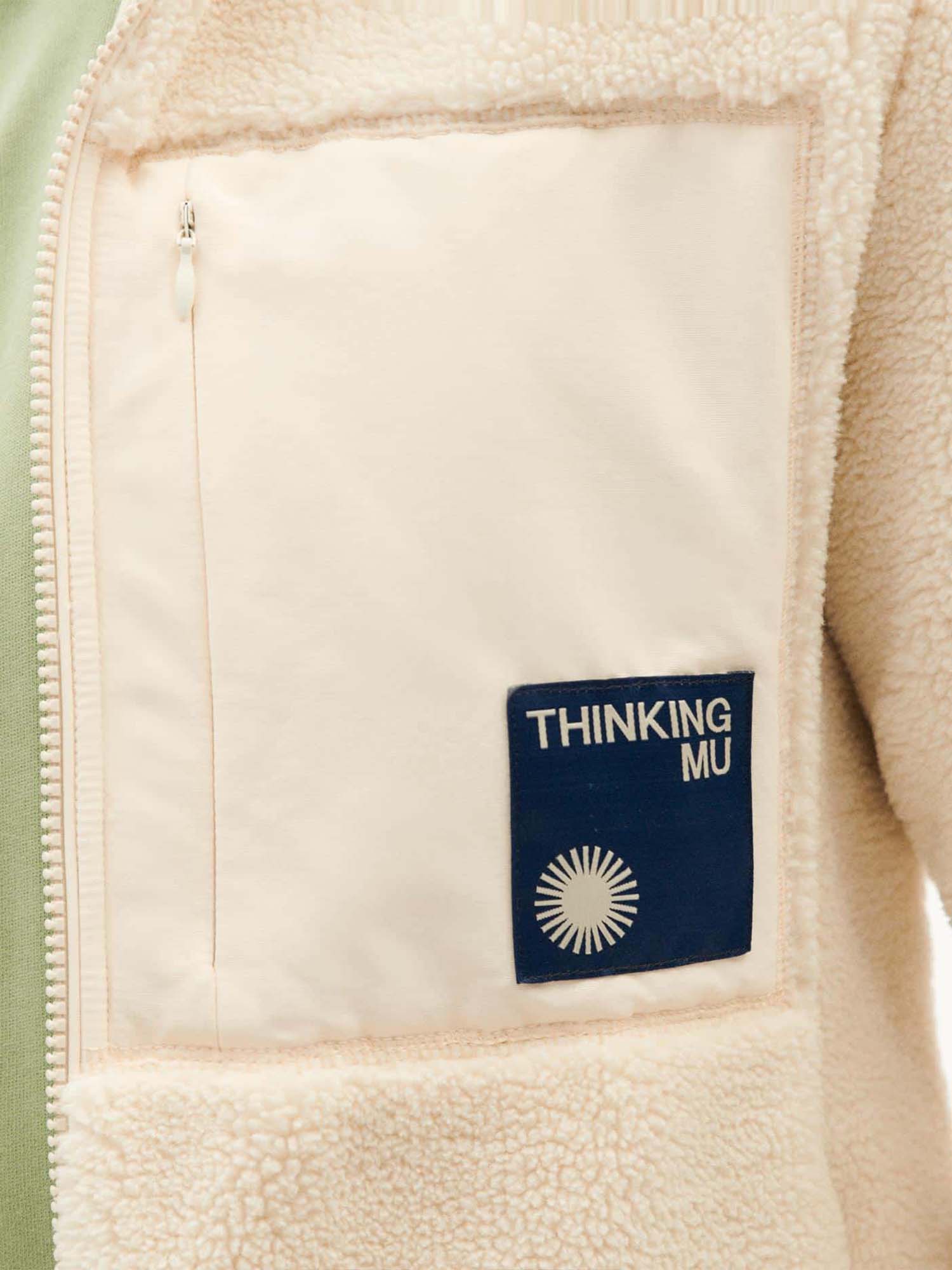 Thinking MU Mitchel Ecru Fleece Sweatshirt Ivory L
