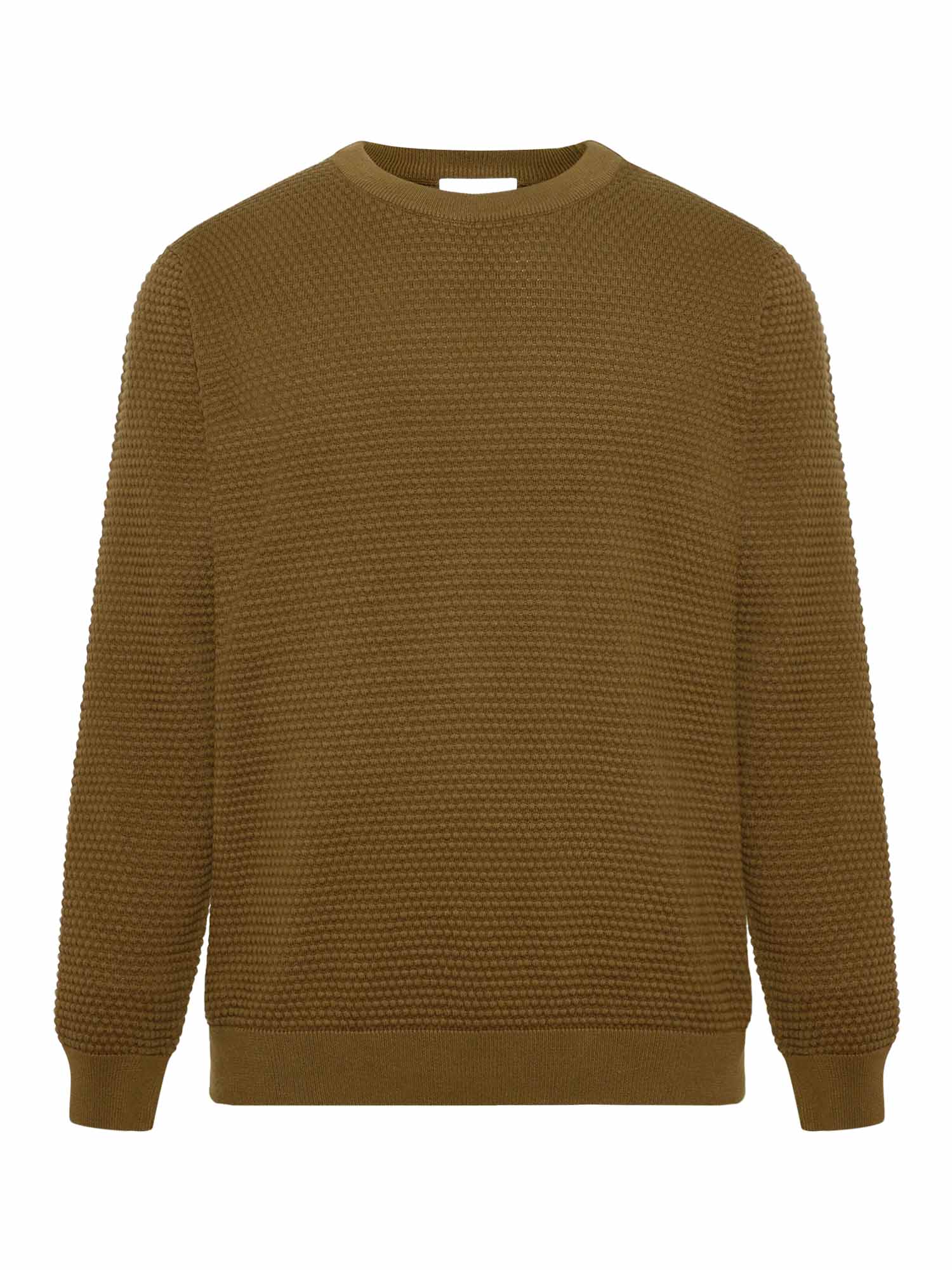 Knowledge Cotton Apparel VAGN Regular Bubble Knit Crew Neck Dark Olive XL
