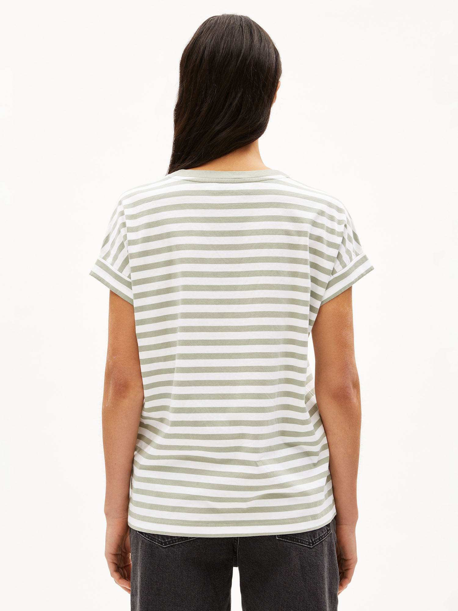 ARMEDANGELS Idaara Stripes White Seagreen L