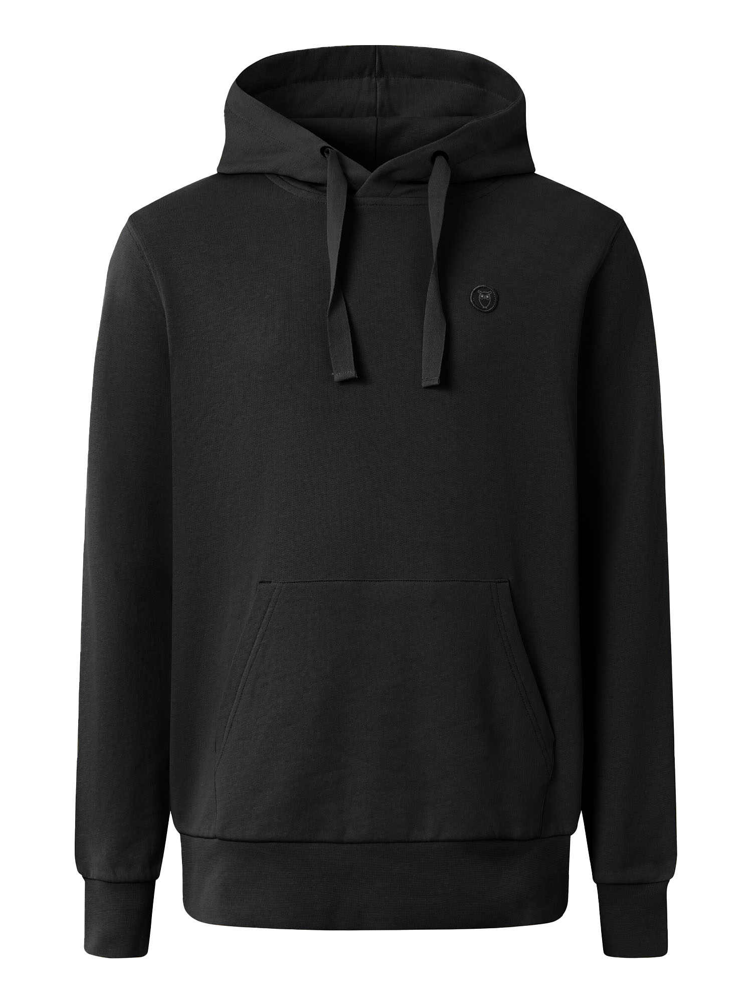 Knowledge Cotton Apparel ARVID basic hood badge sweat Black Jet XXL