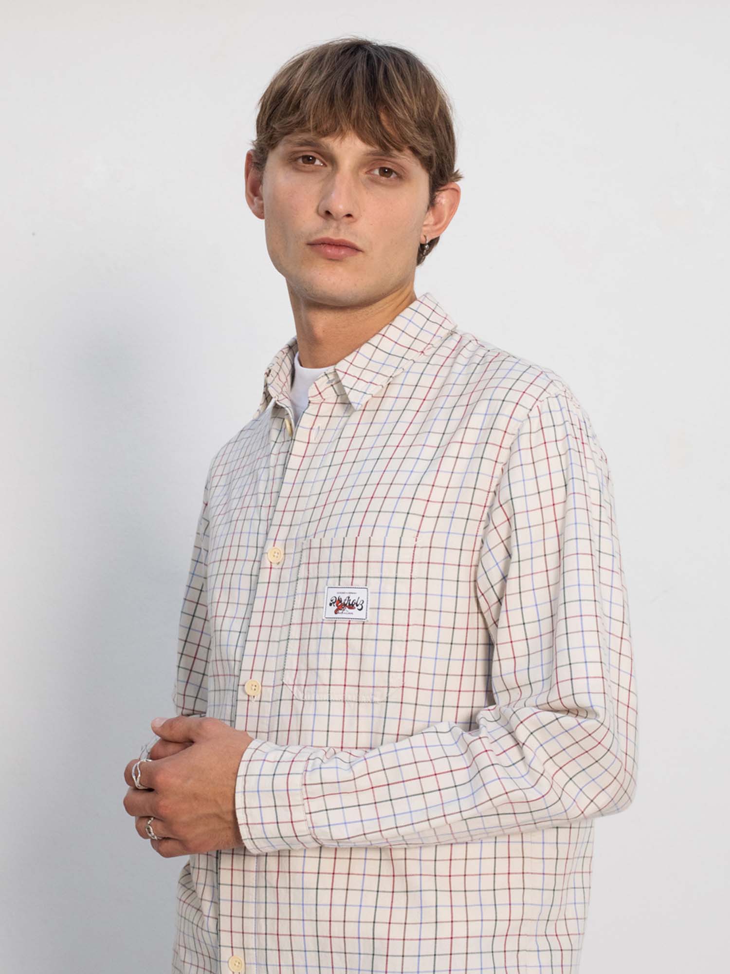 Rotholz Casual Shirt Off-White Check S