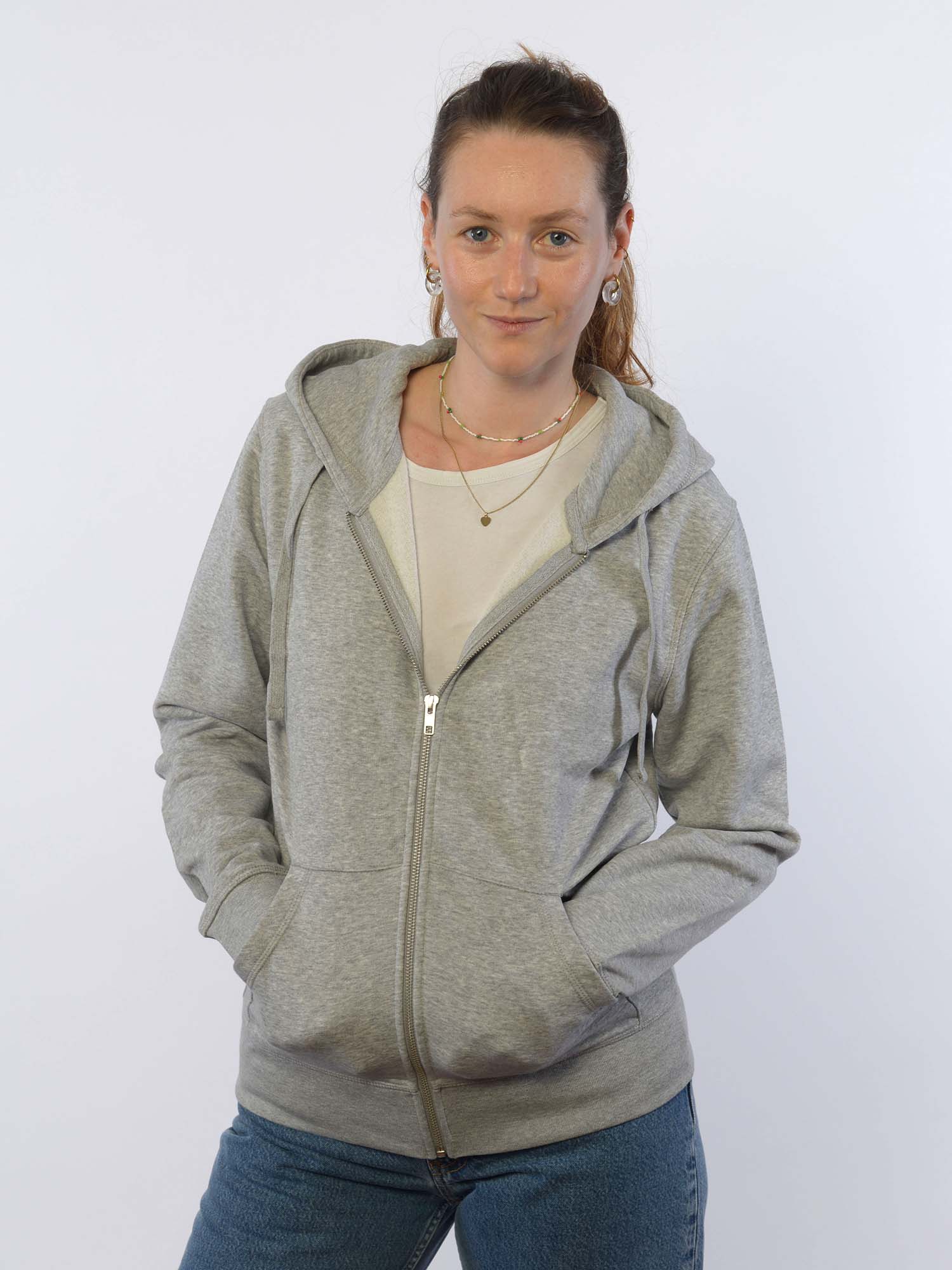 glore Sammie Zip Hoodie Heather Grey XS