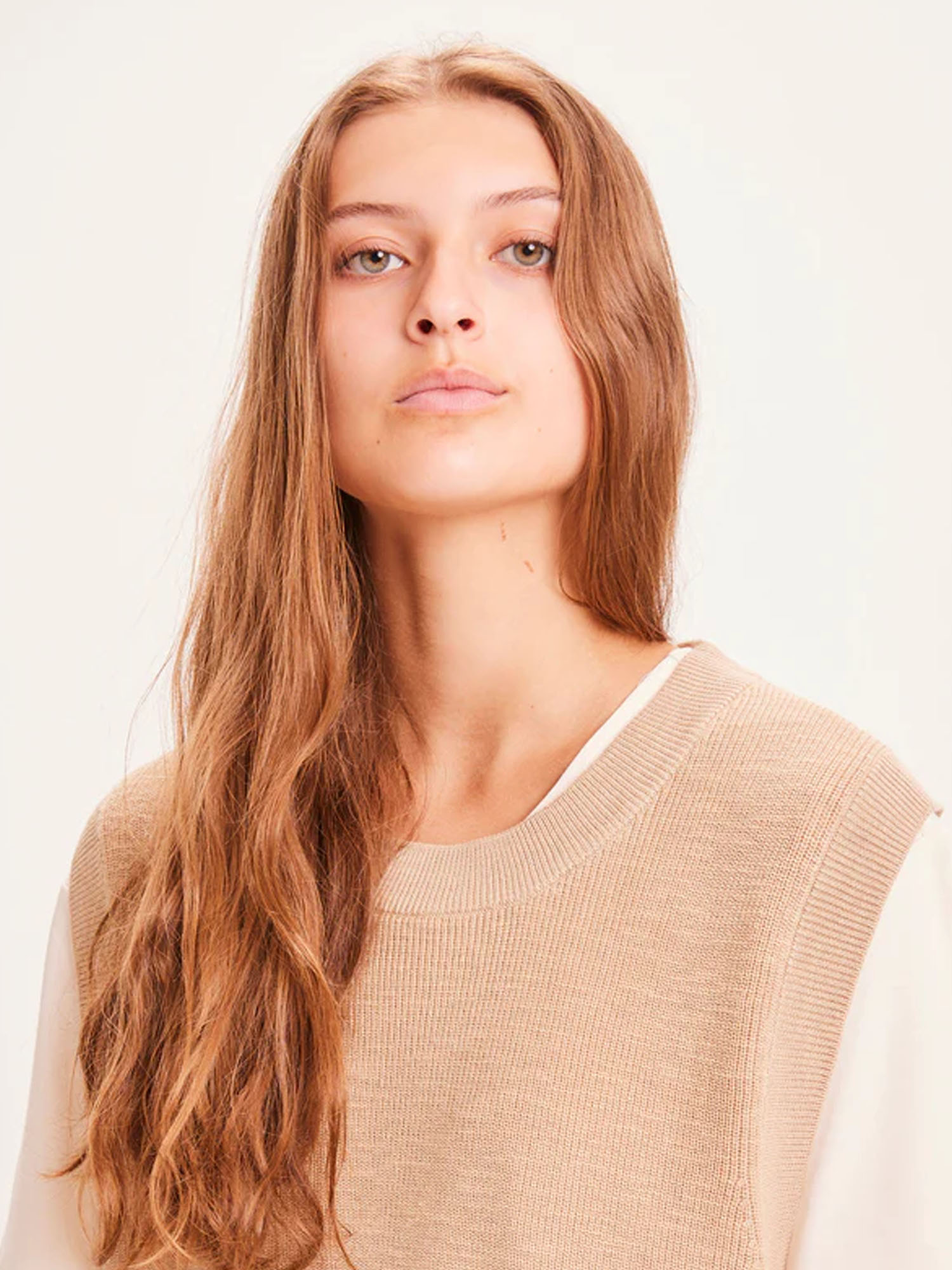 Knowledge Cotton Apparel MYRTHE Tencel Rib Structure Vest Safari M