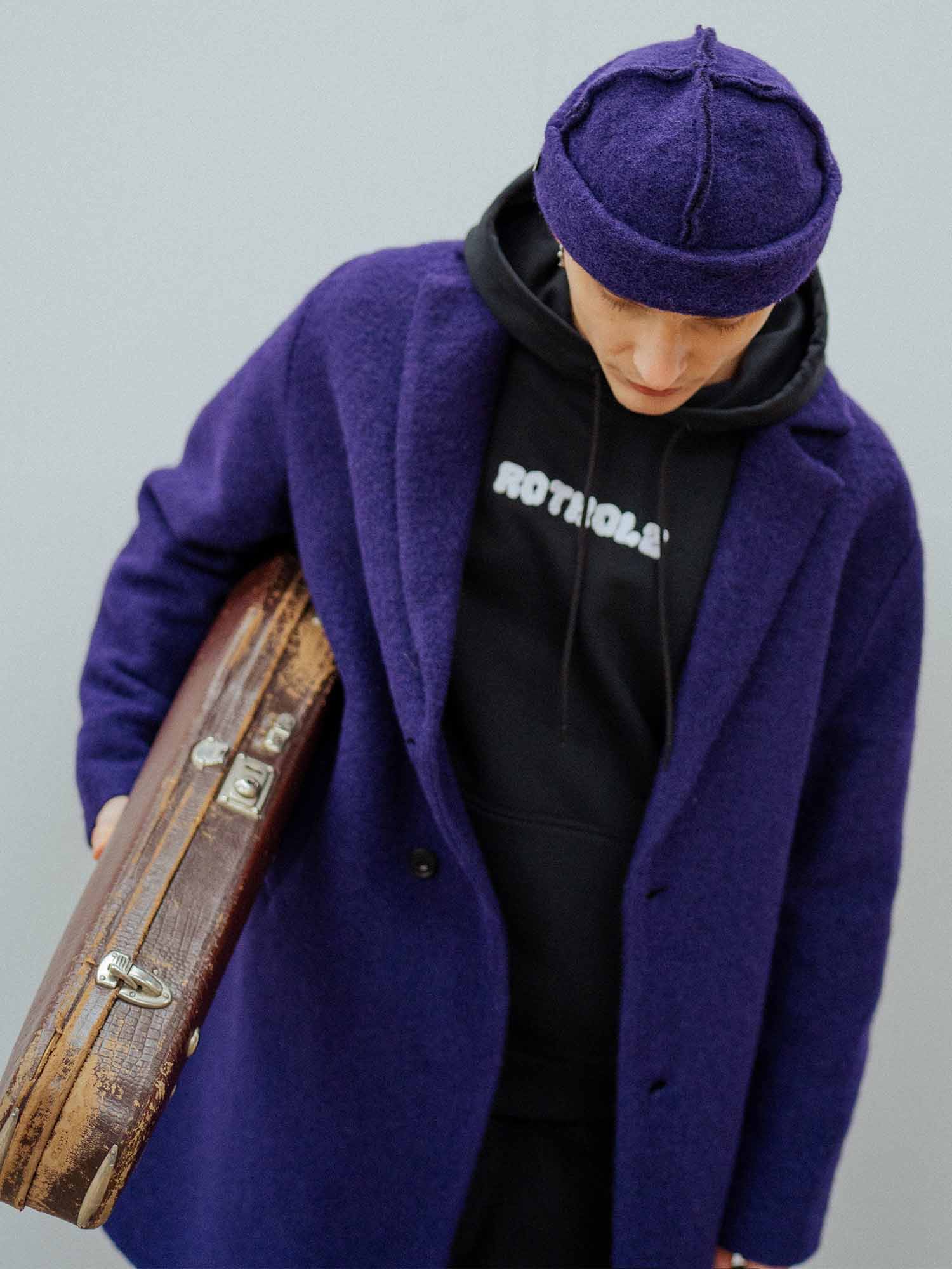 Rotholz Wool Formal Coat Deep Purple S