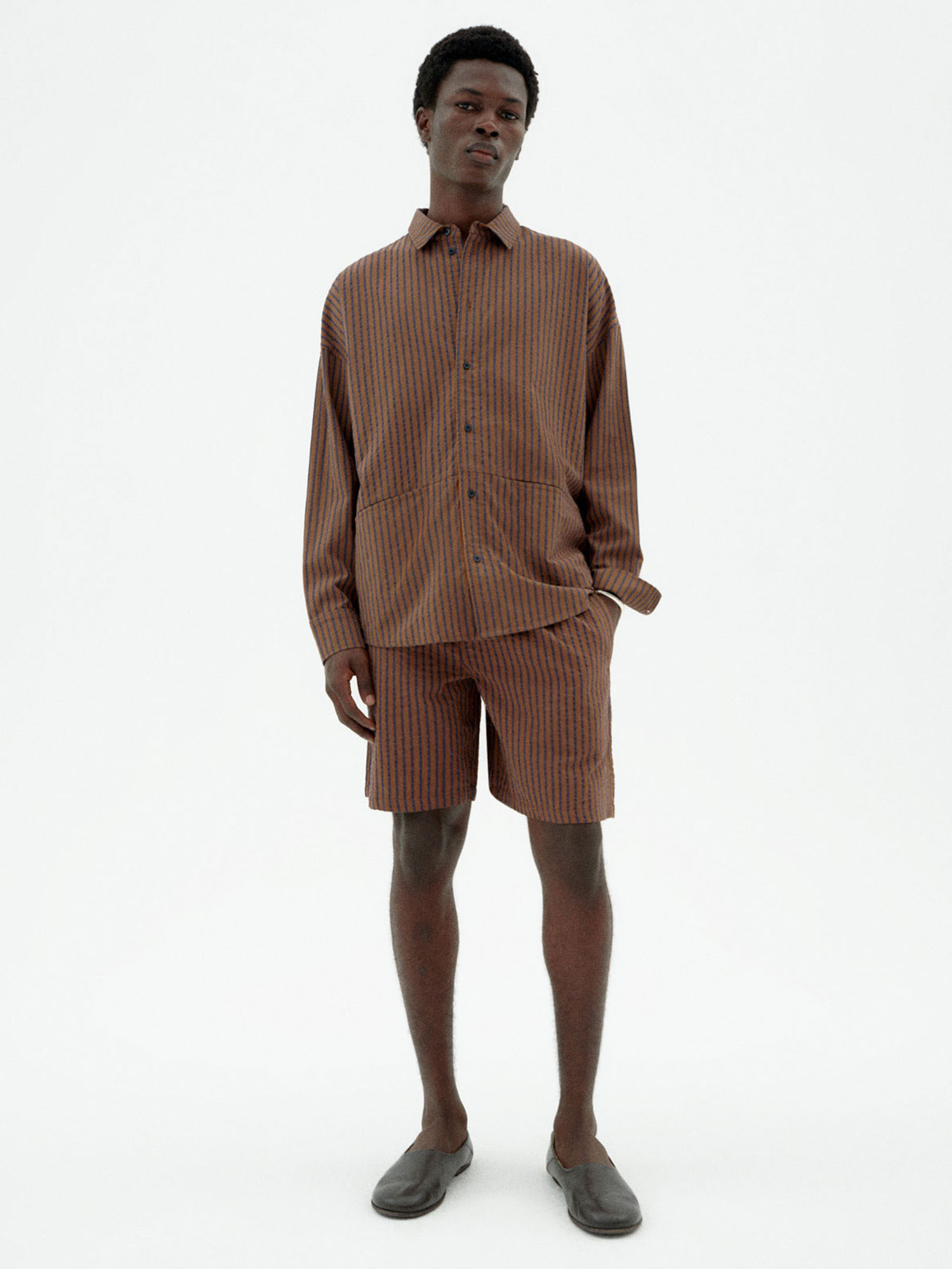 Thinking MU Henry Shorts Brown Stripes XL