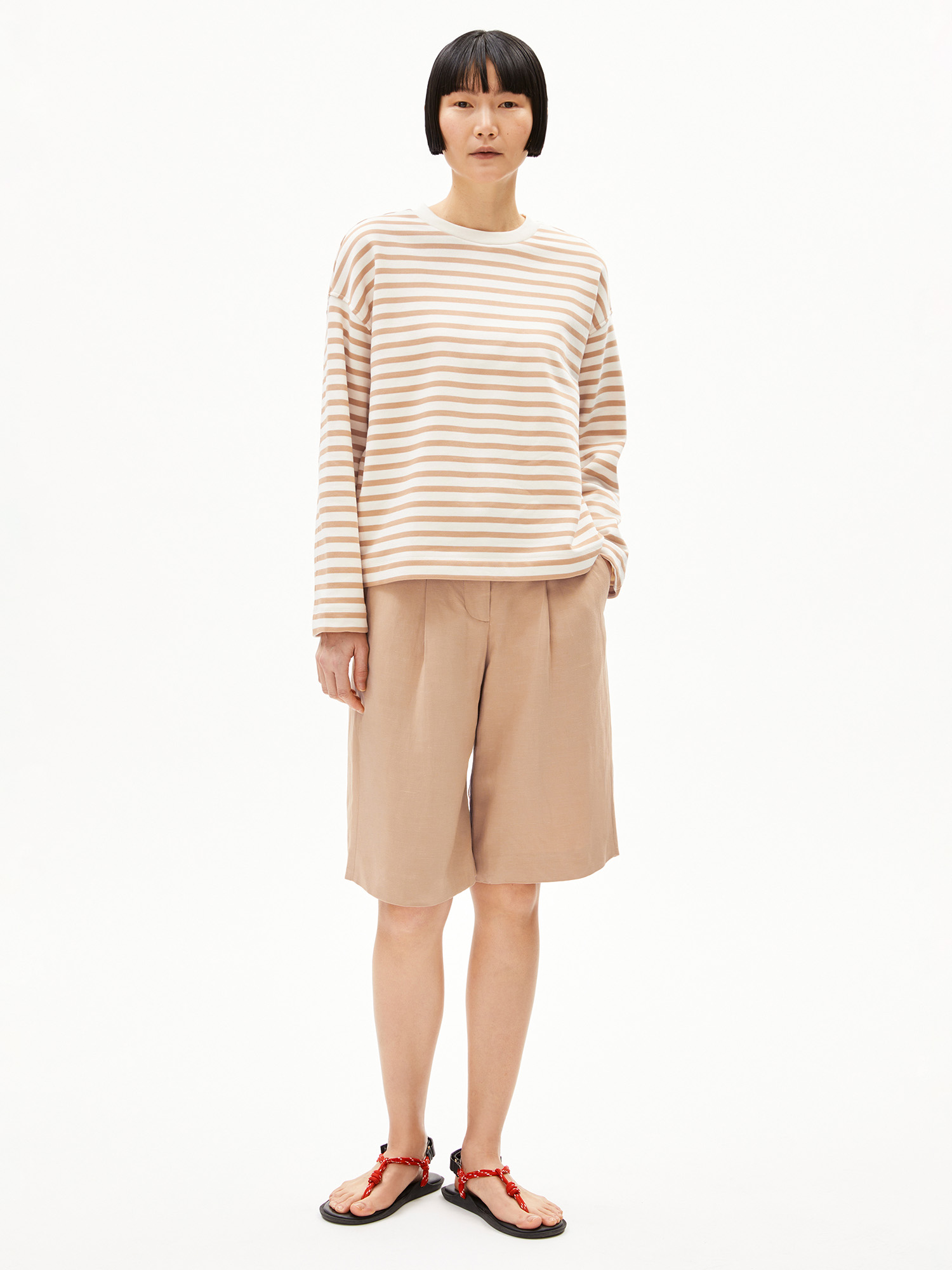 ARMEDANGELS Frankaa Maarlen Stripes Undyed Beige Blond XS
