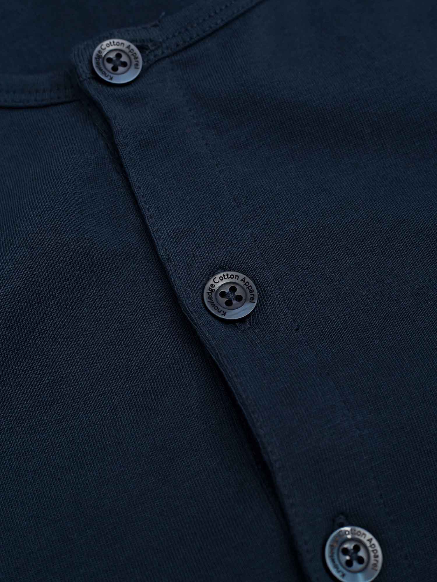 Knowledge Cotton Apparel BO Longsleeve Henley Total Eclipse XL