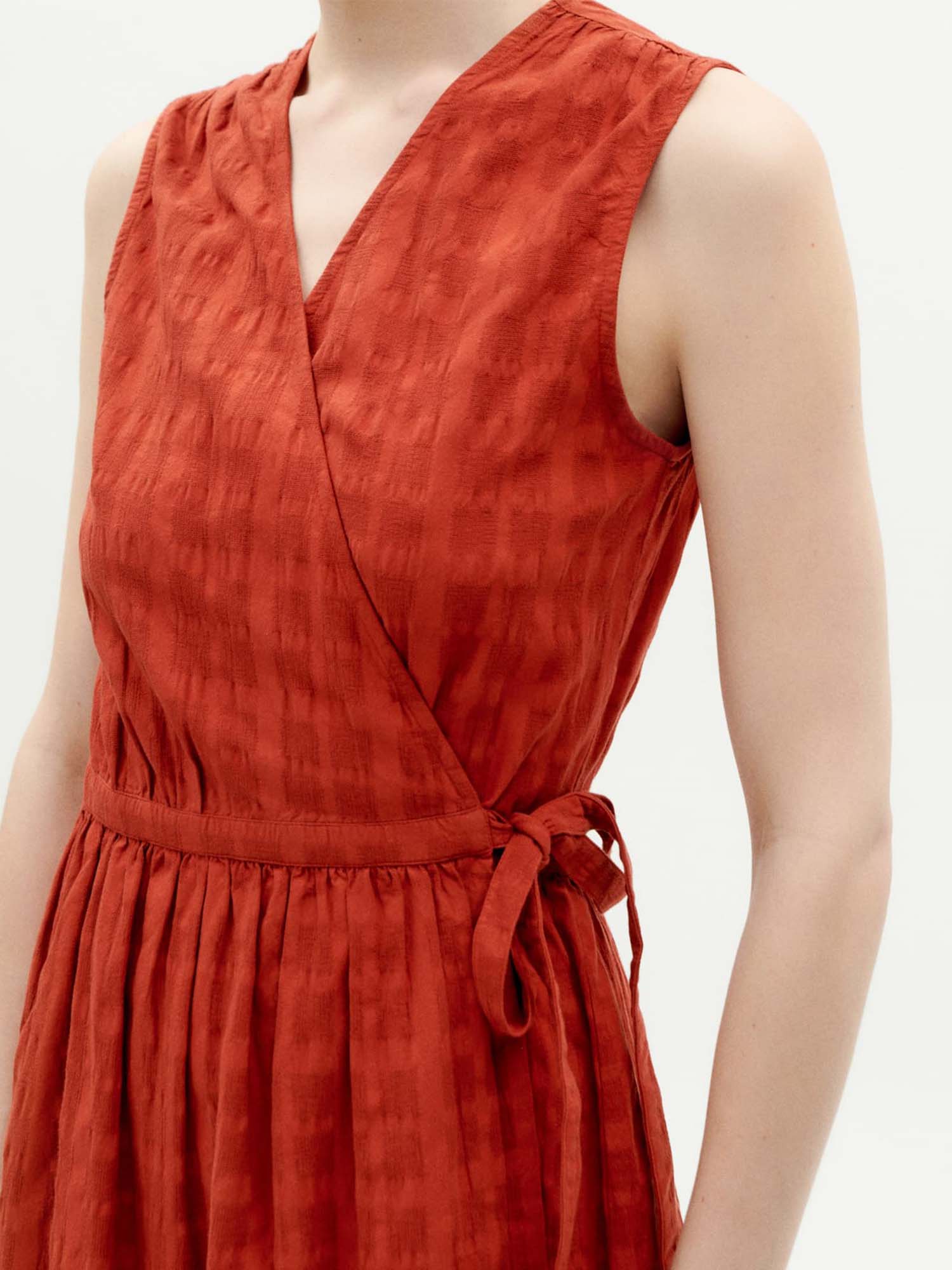 Thinking MU Cuadrito Amapola Dress Orangered L