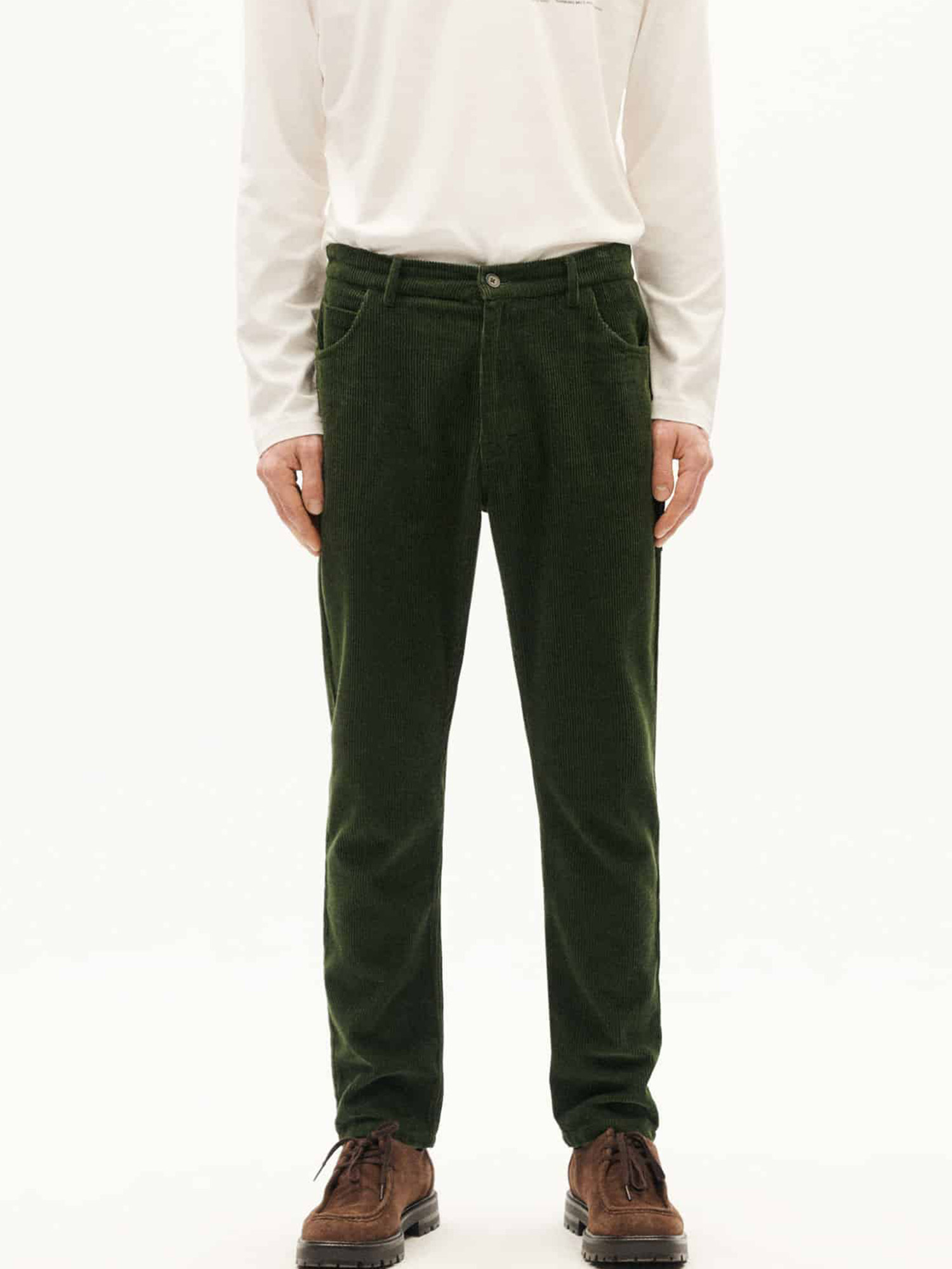 Thinking MU Corduroy Five Pockets Pants Bottle Green 40