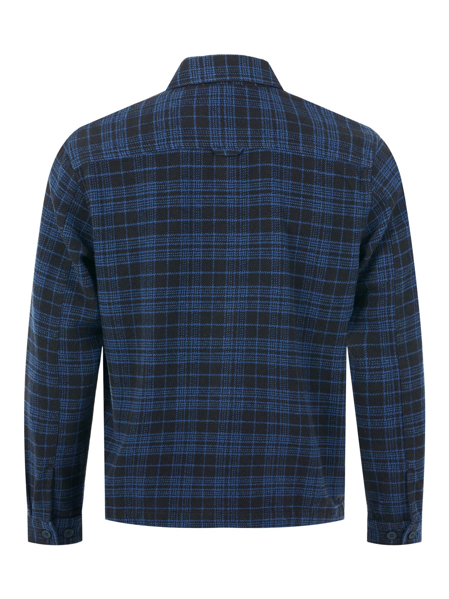 Knowledge Cotton Apparel Classic Checked Cotton Buttoned Overshirt Black Jet S