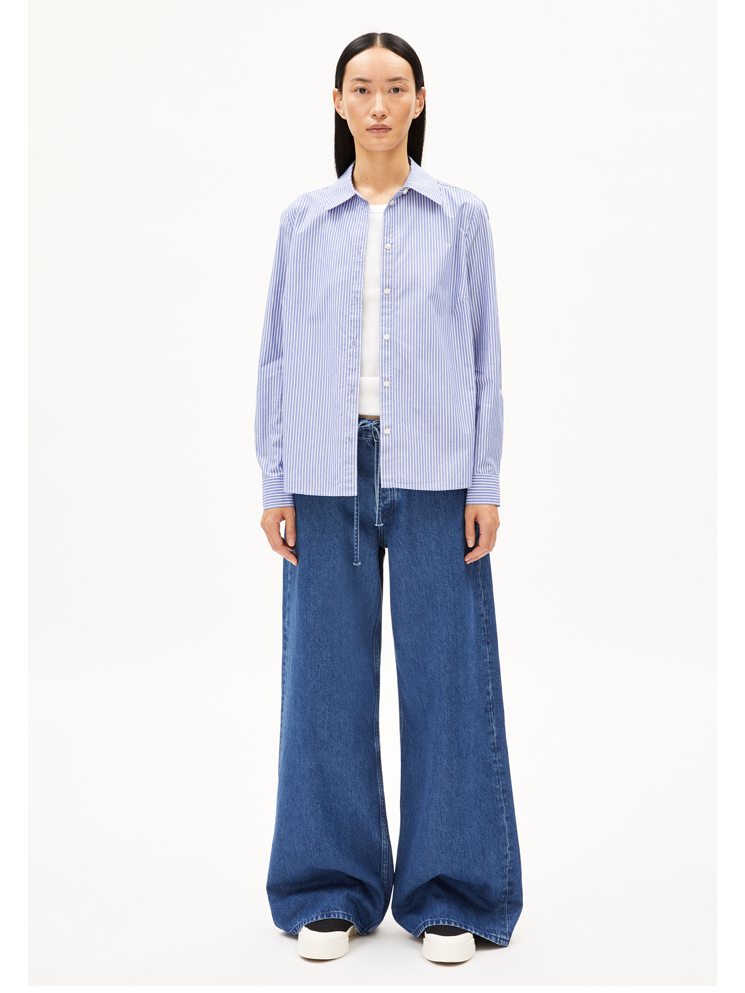 ARMEDANGELS Louilaa Striped White Lapis Blue S