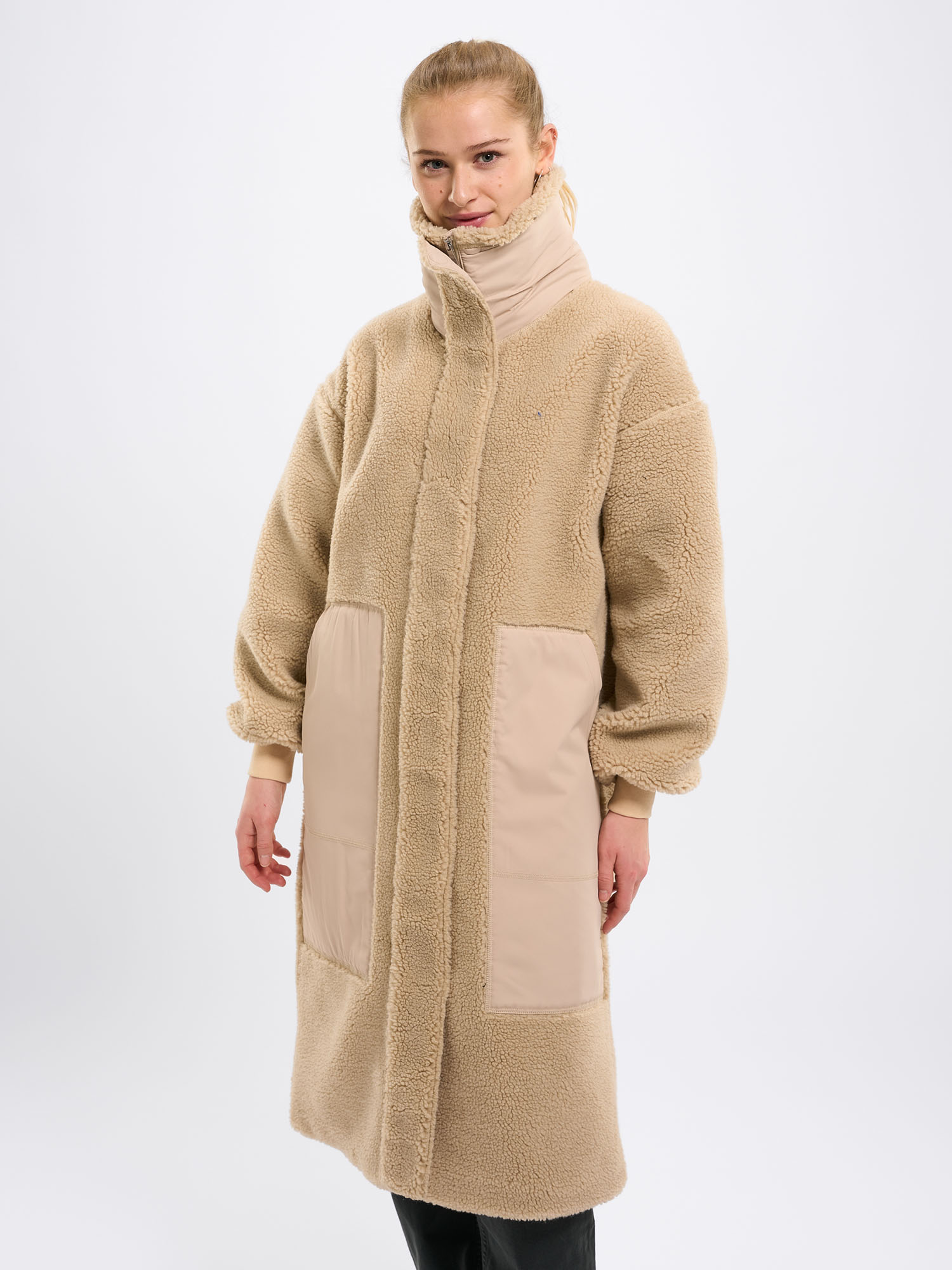 Knowledge Cotton Apparel High Neck Zip Teddy item color L