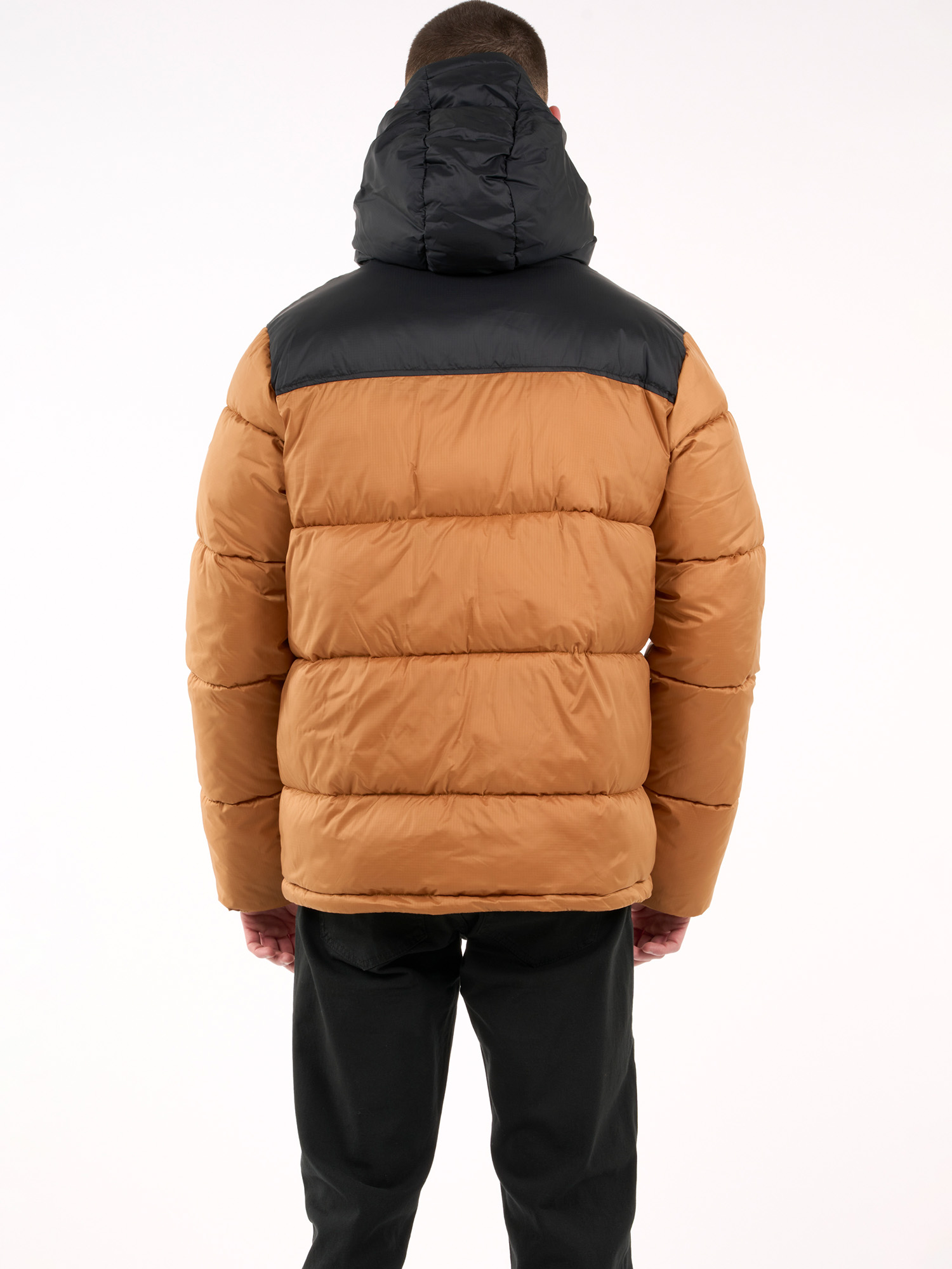 Knowledge Cotton Apparel Puffer Color Blocked Jacket Brown Sugar XL