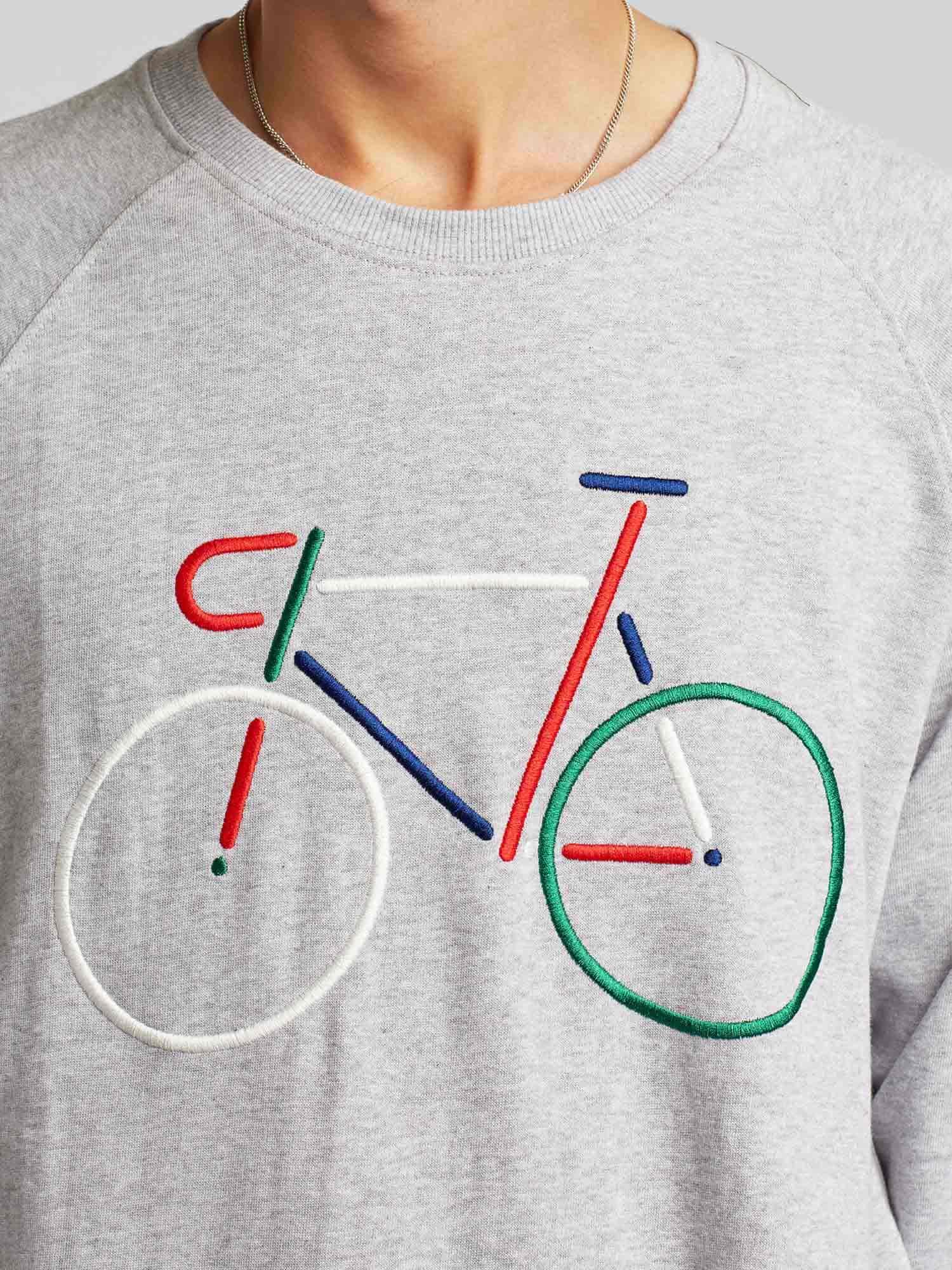 DEDICATED Sweatshirt Malmoe Color Bike Grey Melange XL
