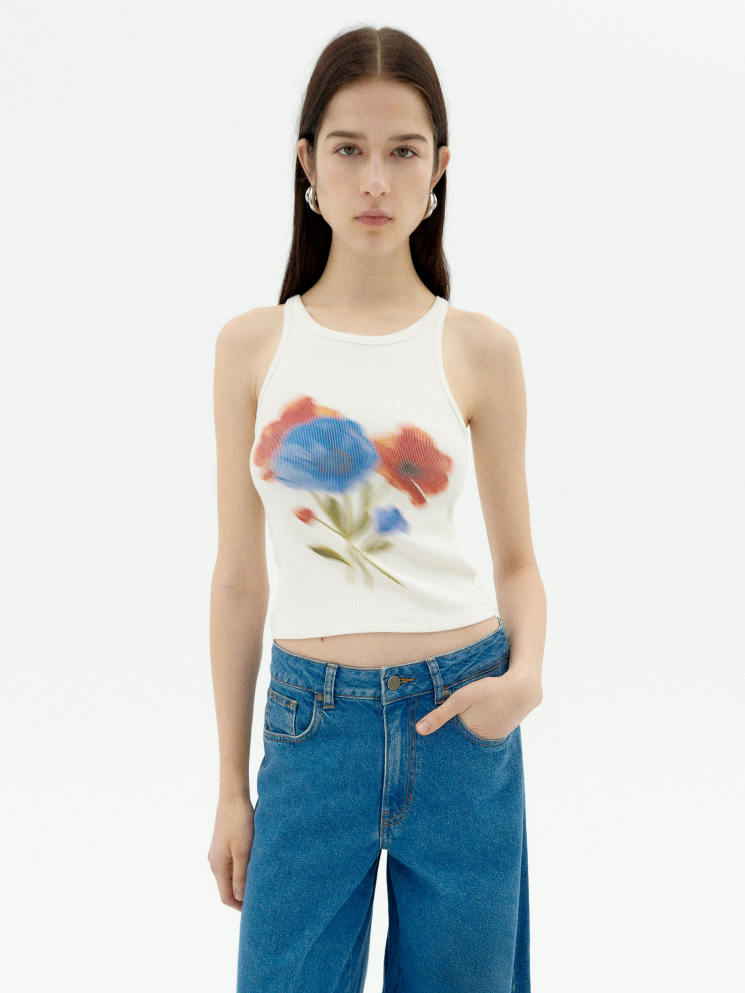Thinking MU Harriet Top Blurry Flower S