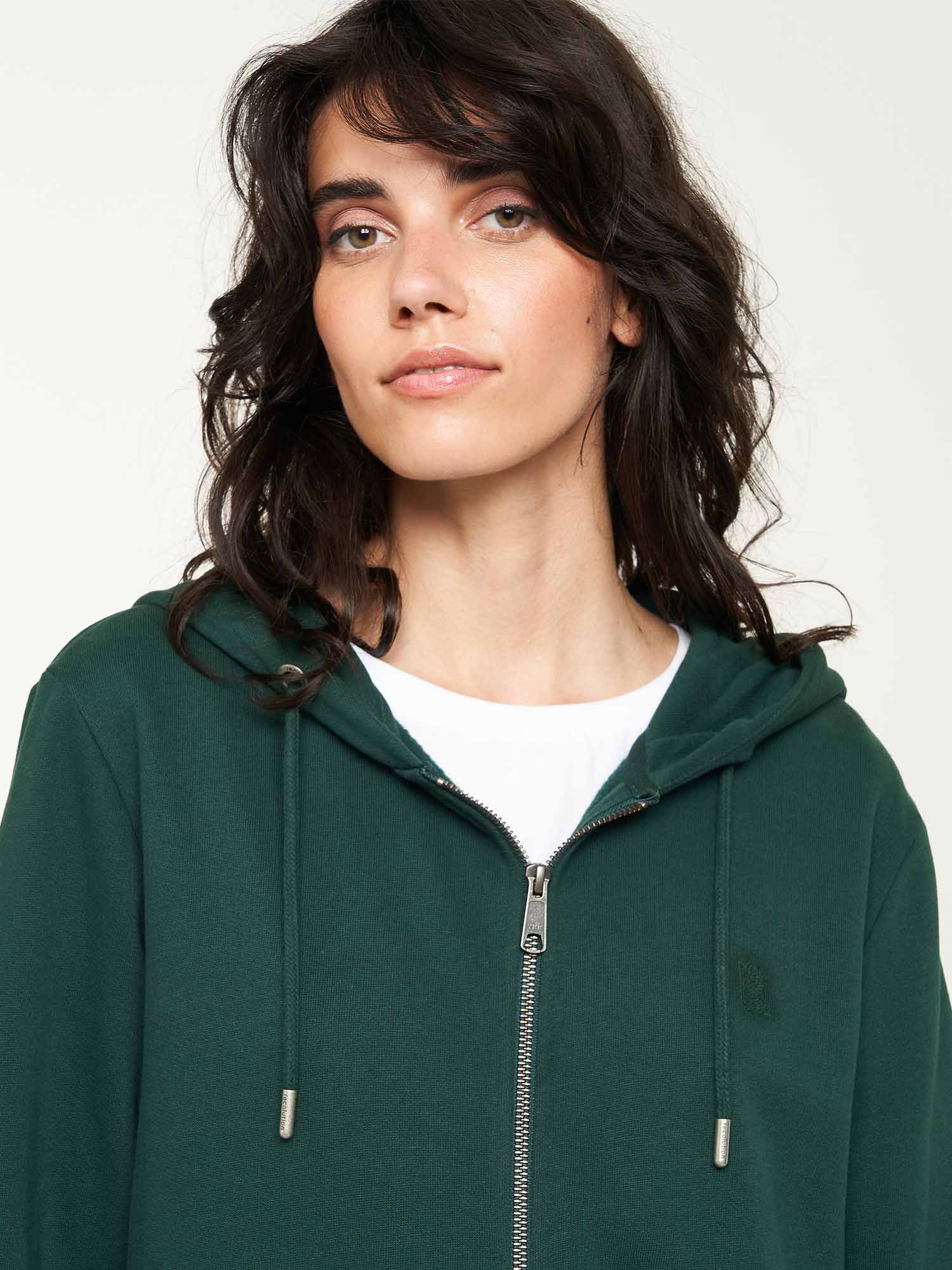 Recolution Dahlia Zip Hoodie Deep Green S