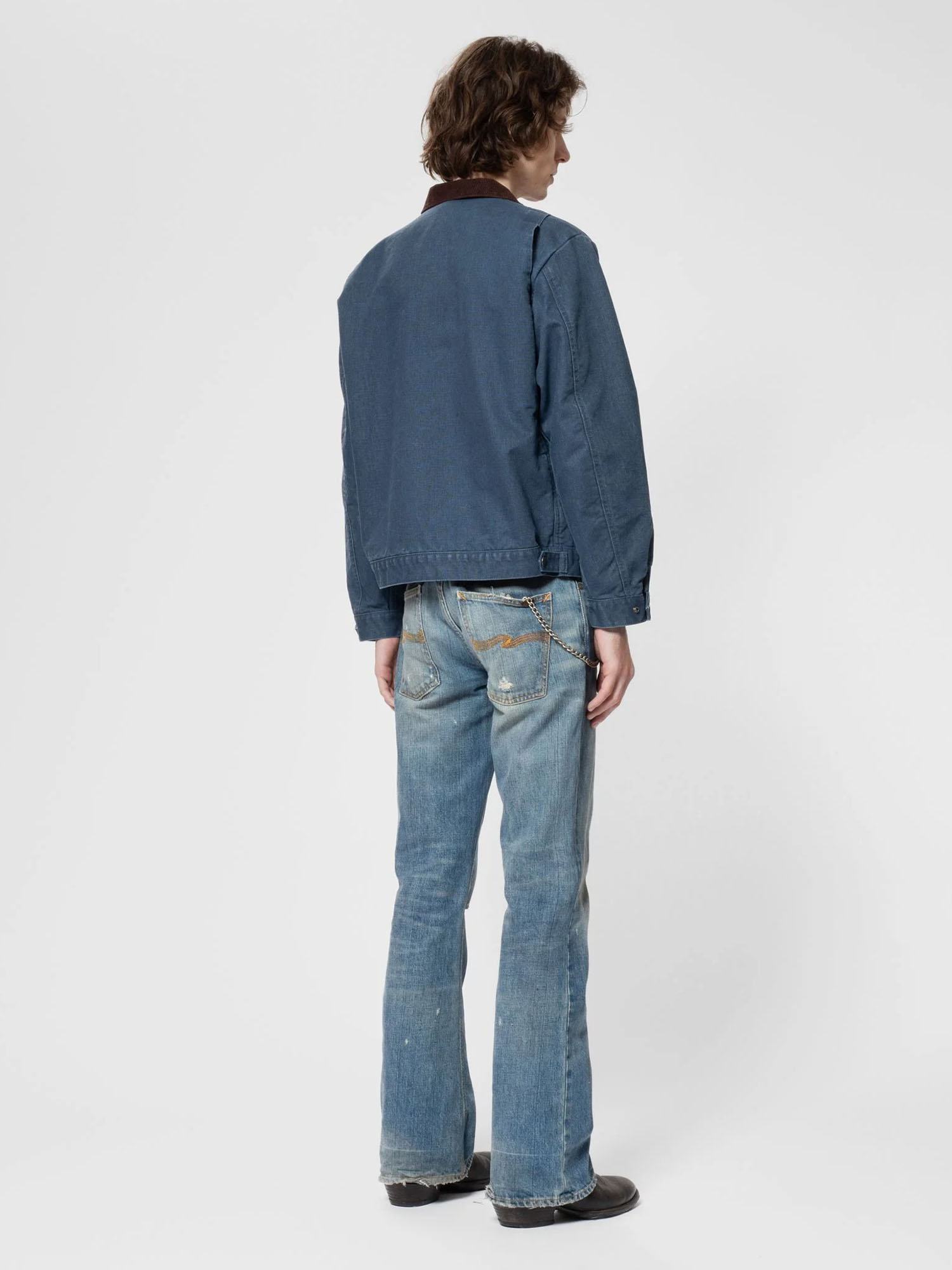 Nudie Jeans Blake Zip Jacket Canvas Blue M