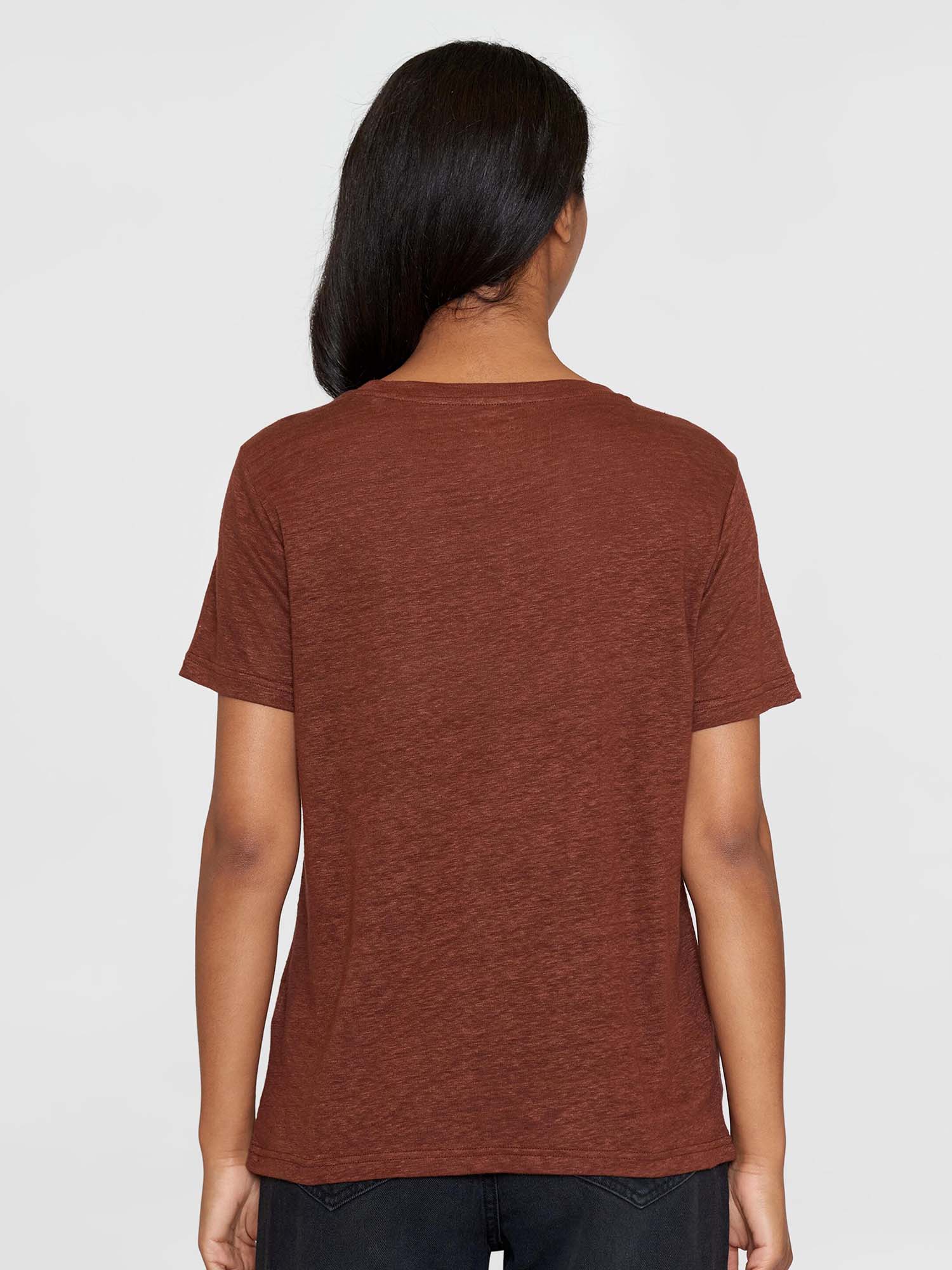 Knowledge Cotton Apparel Reg Linen T-Shirt Tiramisu L