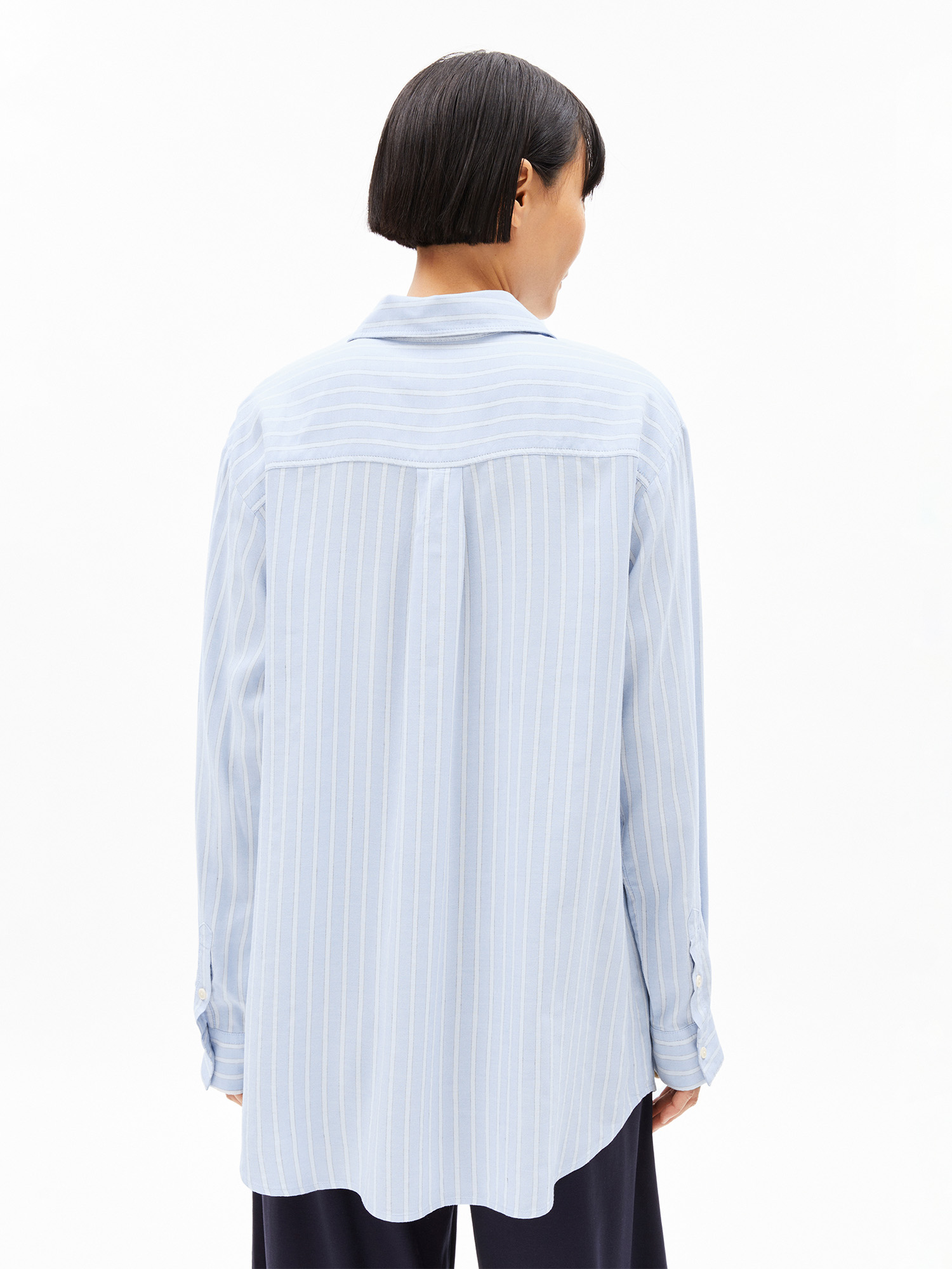 ARMEDANGELS Maalgaa Lino Striped Silky Blue Morning Sky M