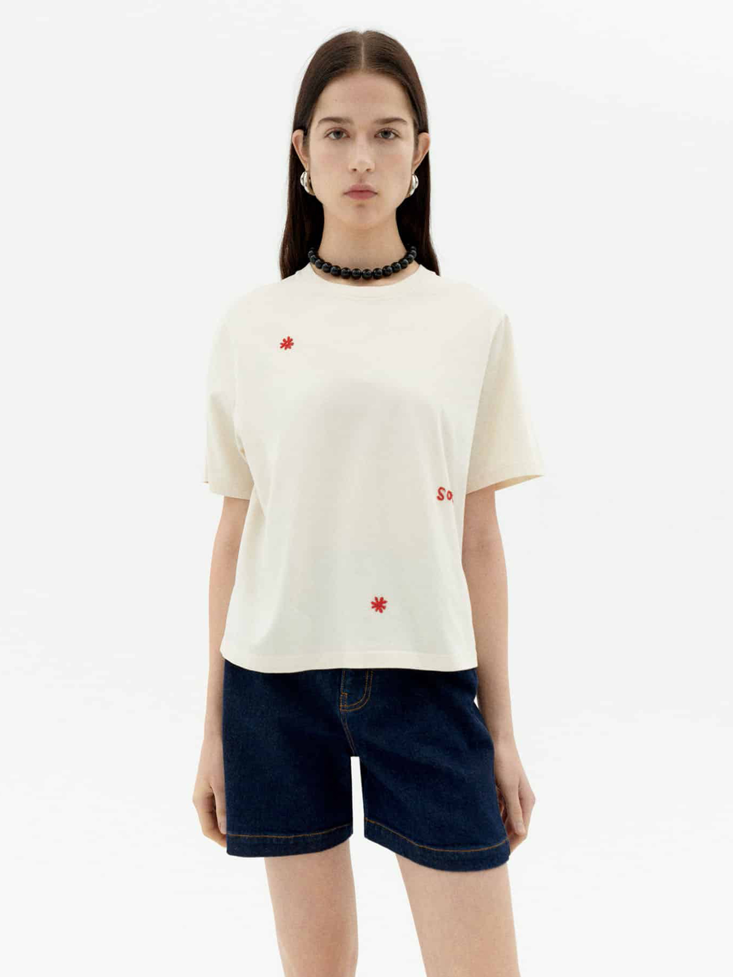 Thinking MU Lucia T-Shirt Solsol White S
