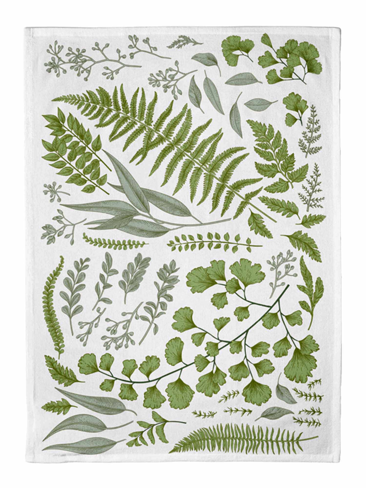 chic.mic Organic Kitchen Towel Green Leaves Onesize