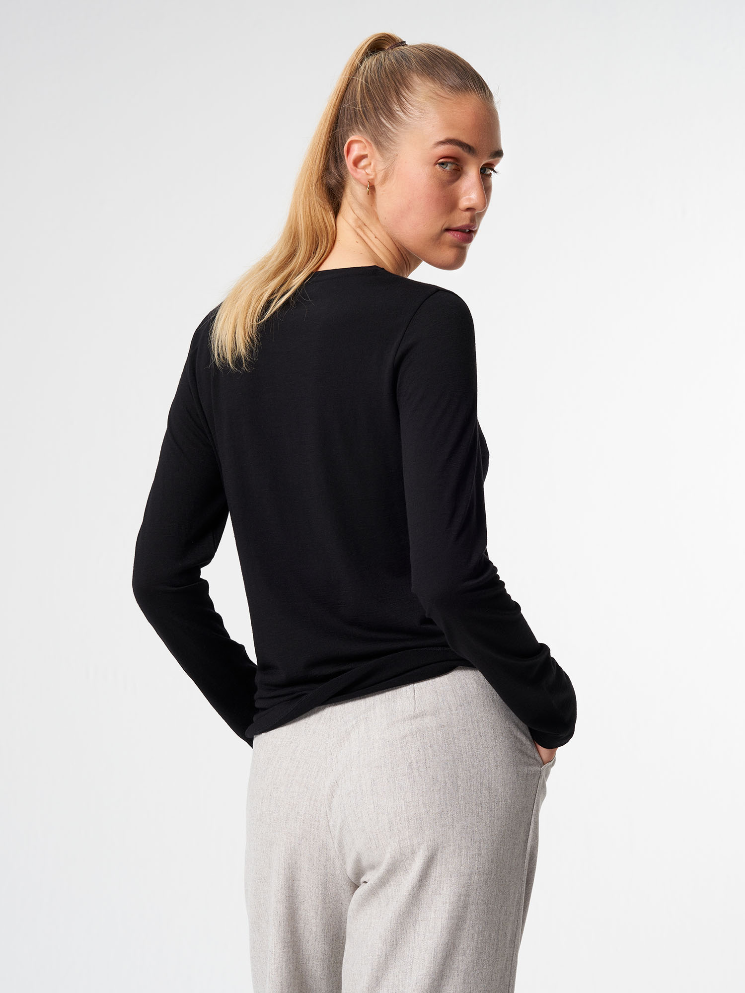PinqPonq Longsleeve Merino w Sheep Black S