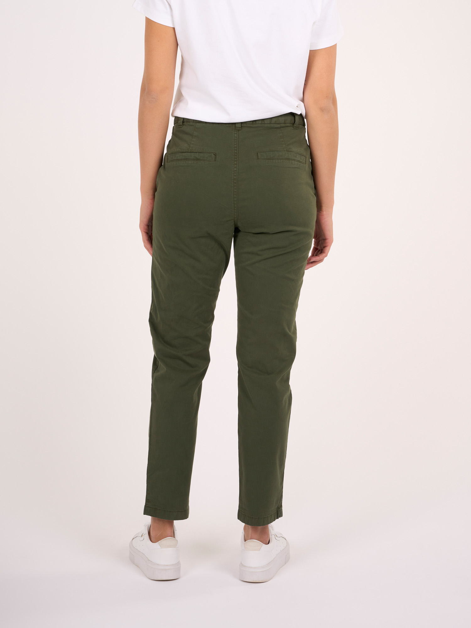 Knowledge Cotton Apparel WILLOW Regular Cropped Poplin Chino Forrest Night XL