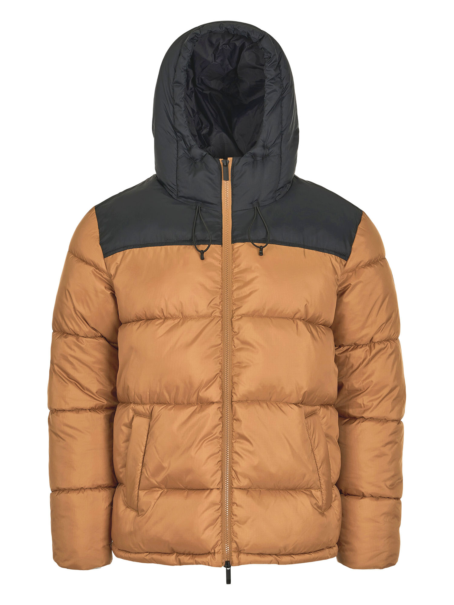 Knowledge Cotton Apparel Puffer Color Blocked Jacket Brown Sugar XL